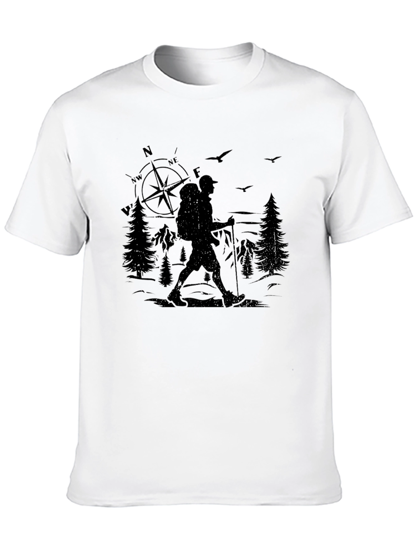 Hiking Compass Graphic Tee - Adventure Awaits