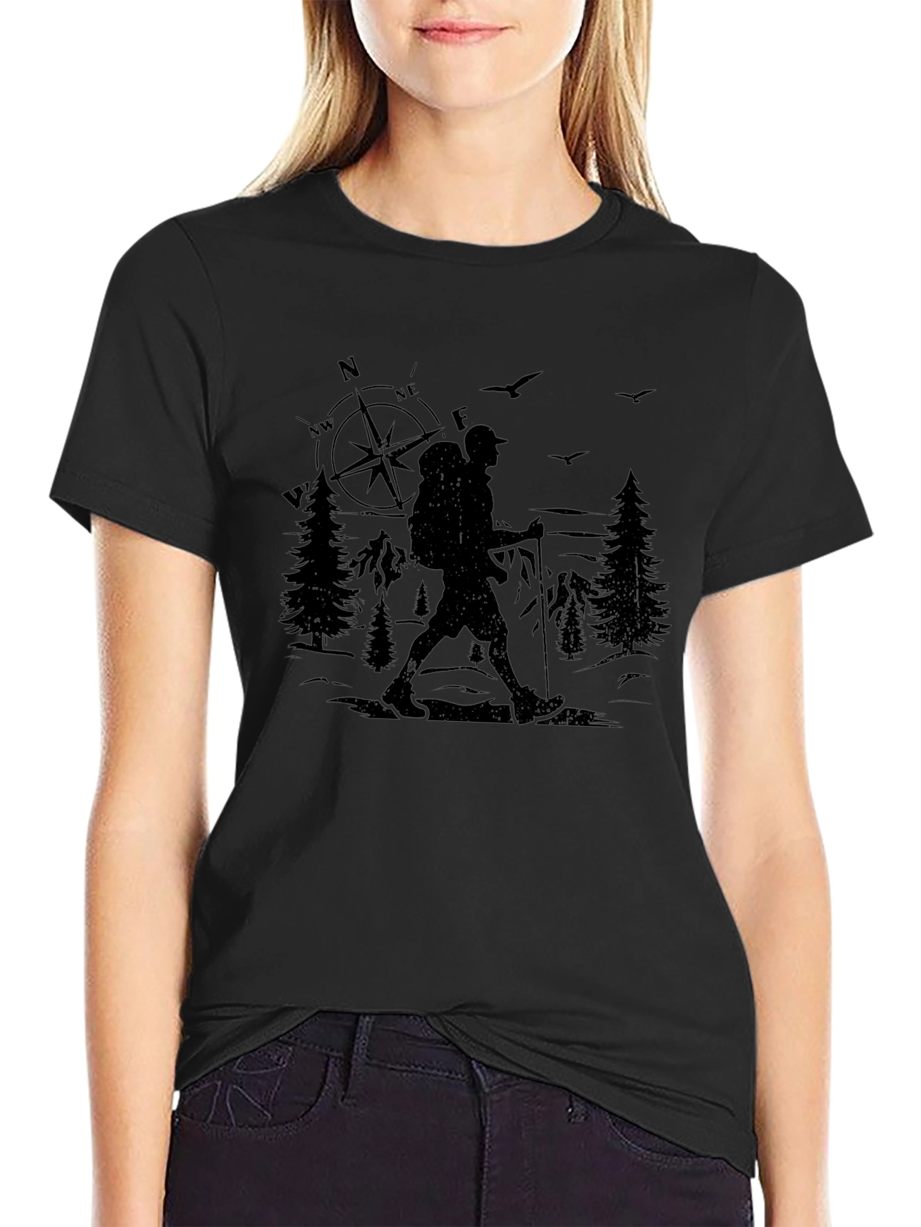 Hiking Compass Graphic Tee - Adventure Awaits