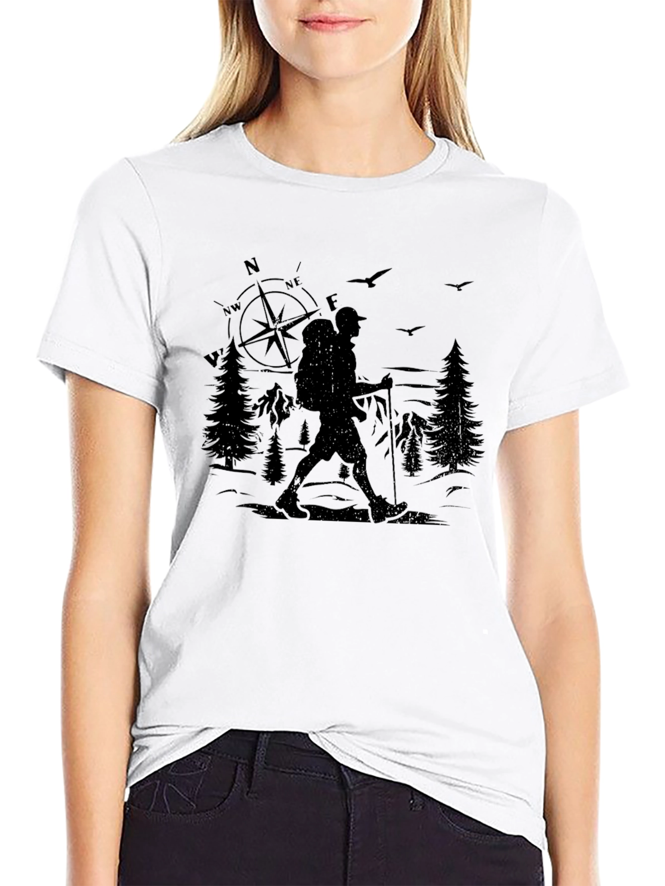 Hiking Compass Graphic Tee - Adventure Awaits