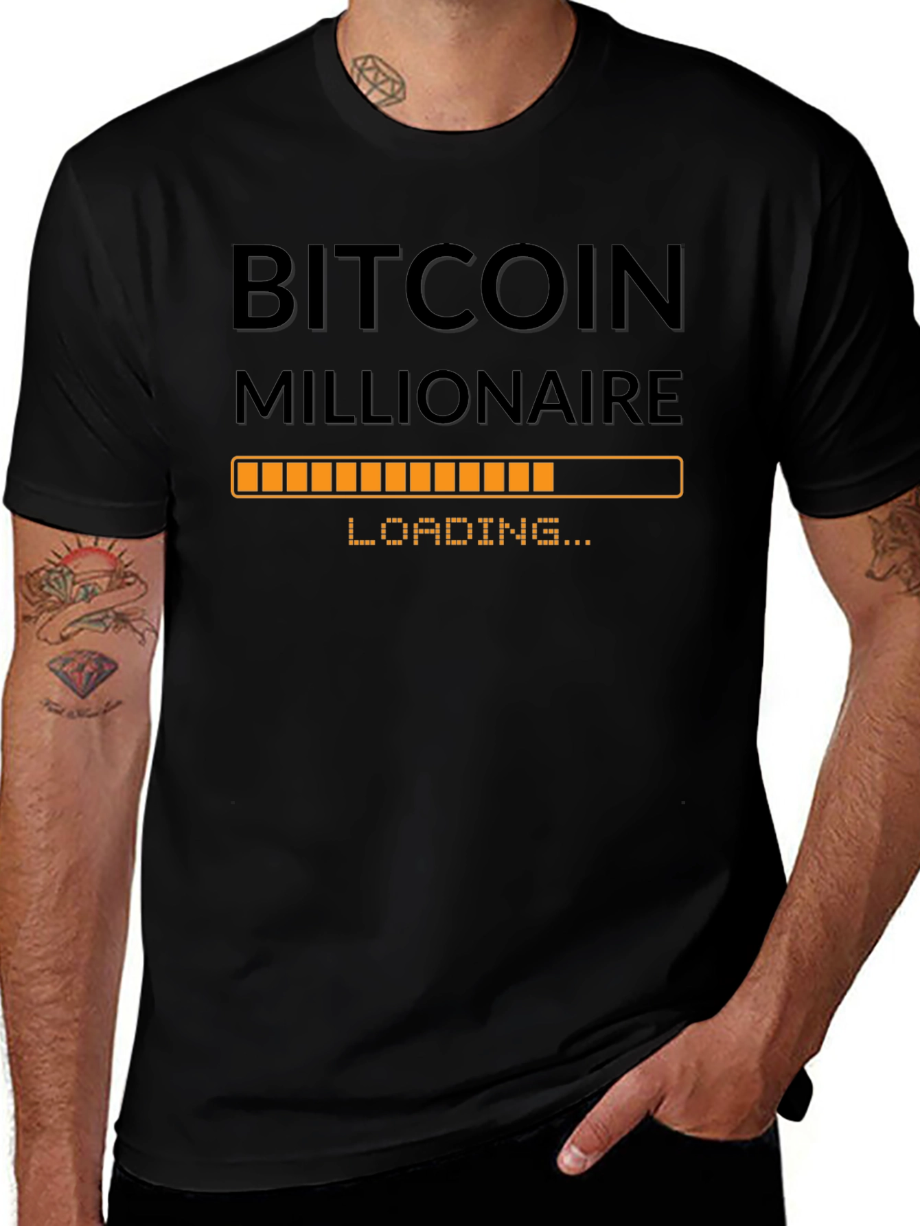 Bitcoin Millionaire Loading - Black T-Shirt