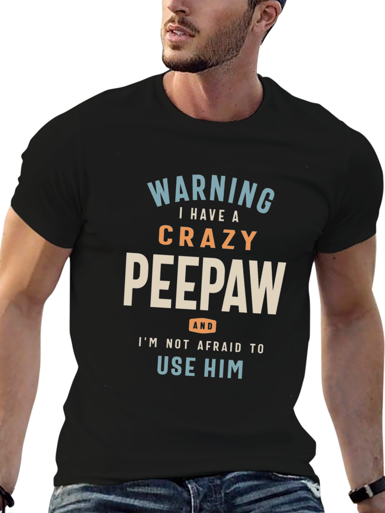 Crazy Peepaw Graphic Tee - Perfect Grandfather Gift
