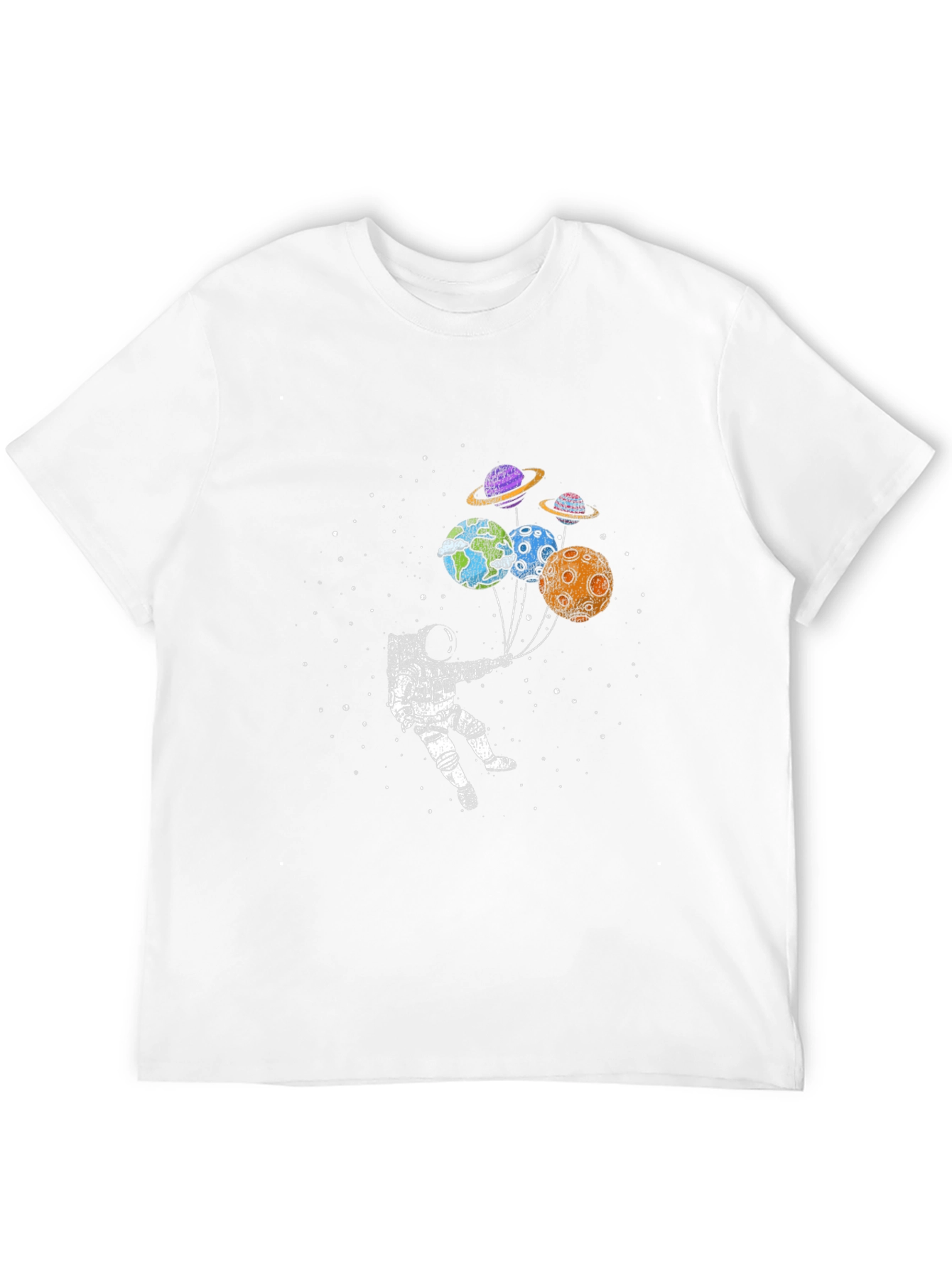 Astronaut Planet Balloon Graphic T-Shirt