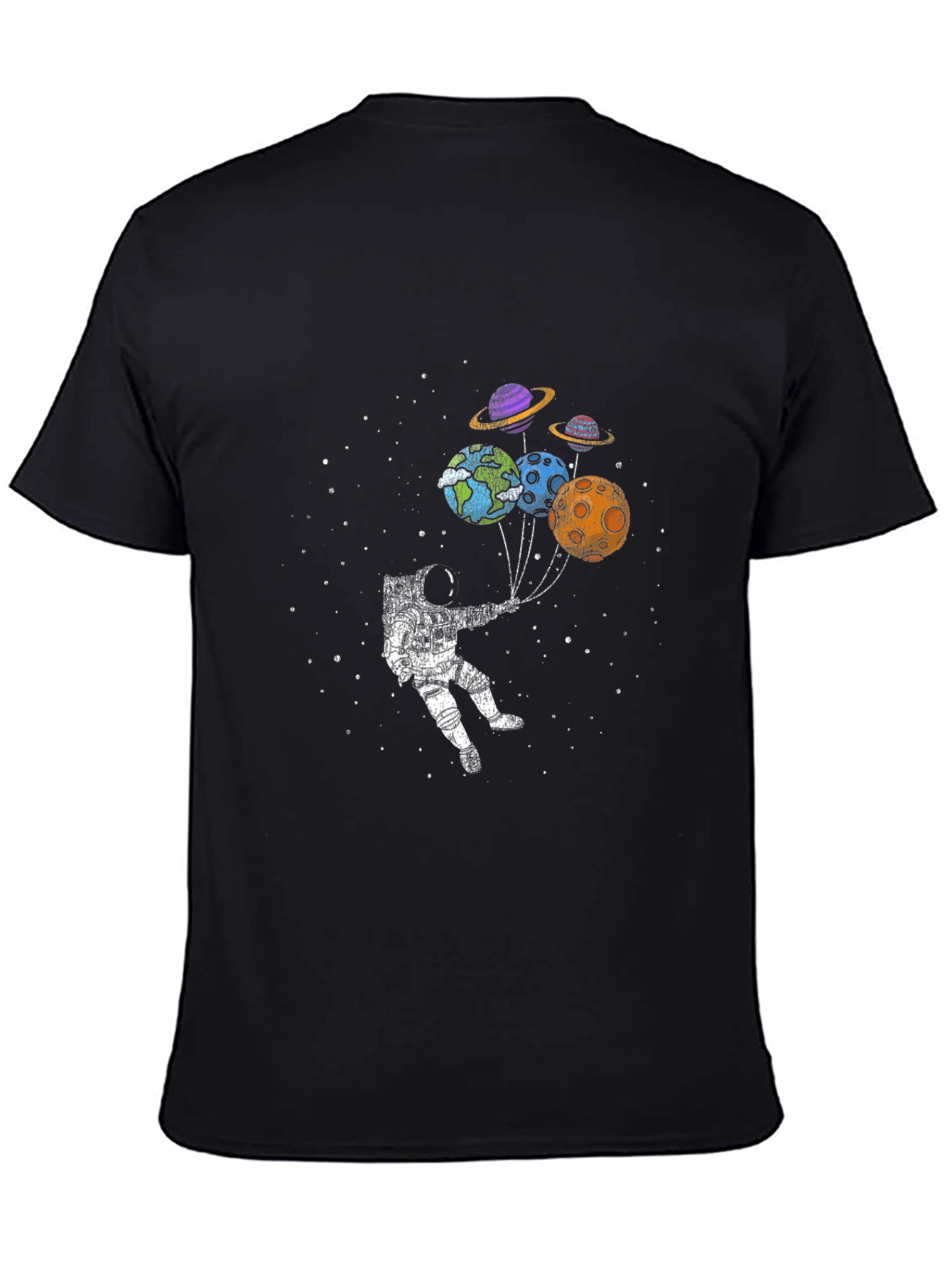 Astronaut Planet Balloon Graphic T-Shirt