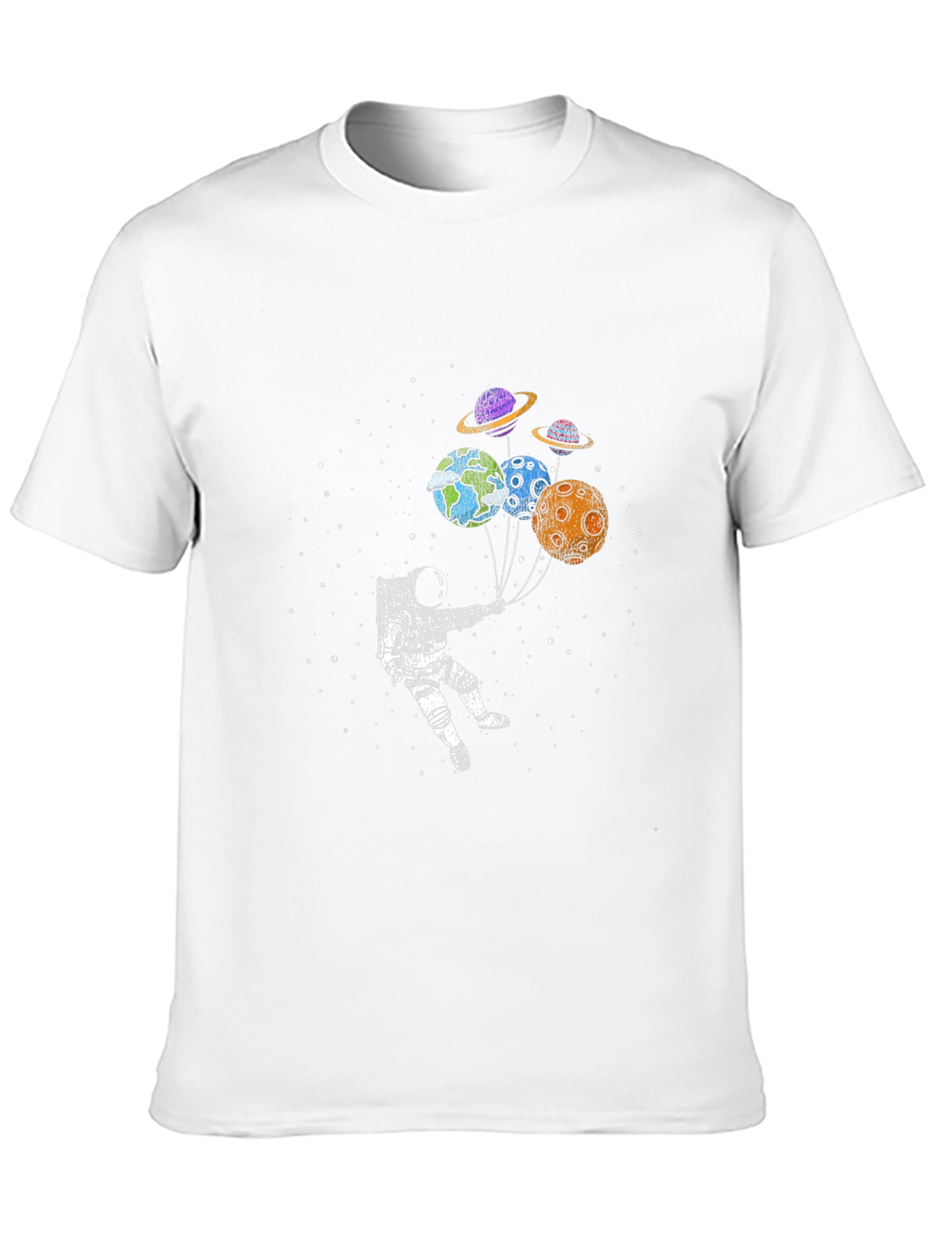 Astronaut Planet Balloon Graphic T-Shirt