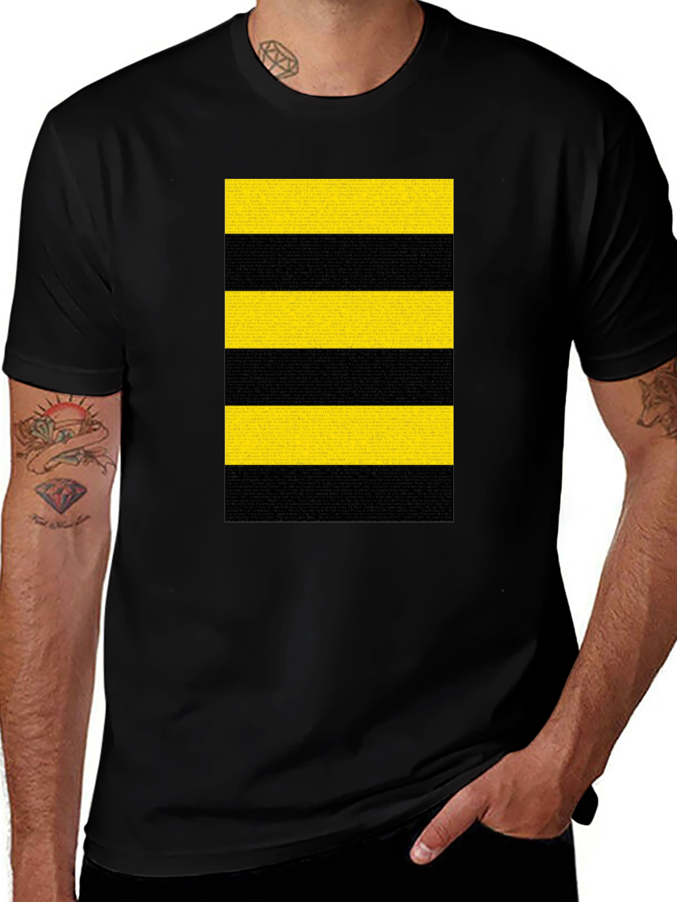 Striped T-Shirt - Bold Black and Yellow Design