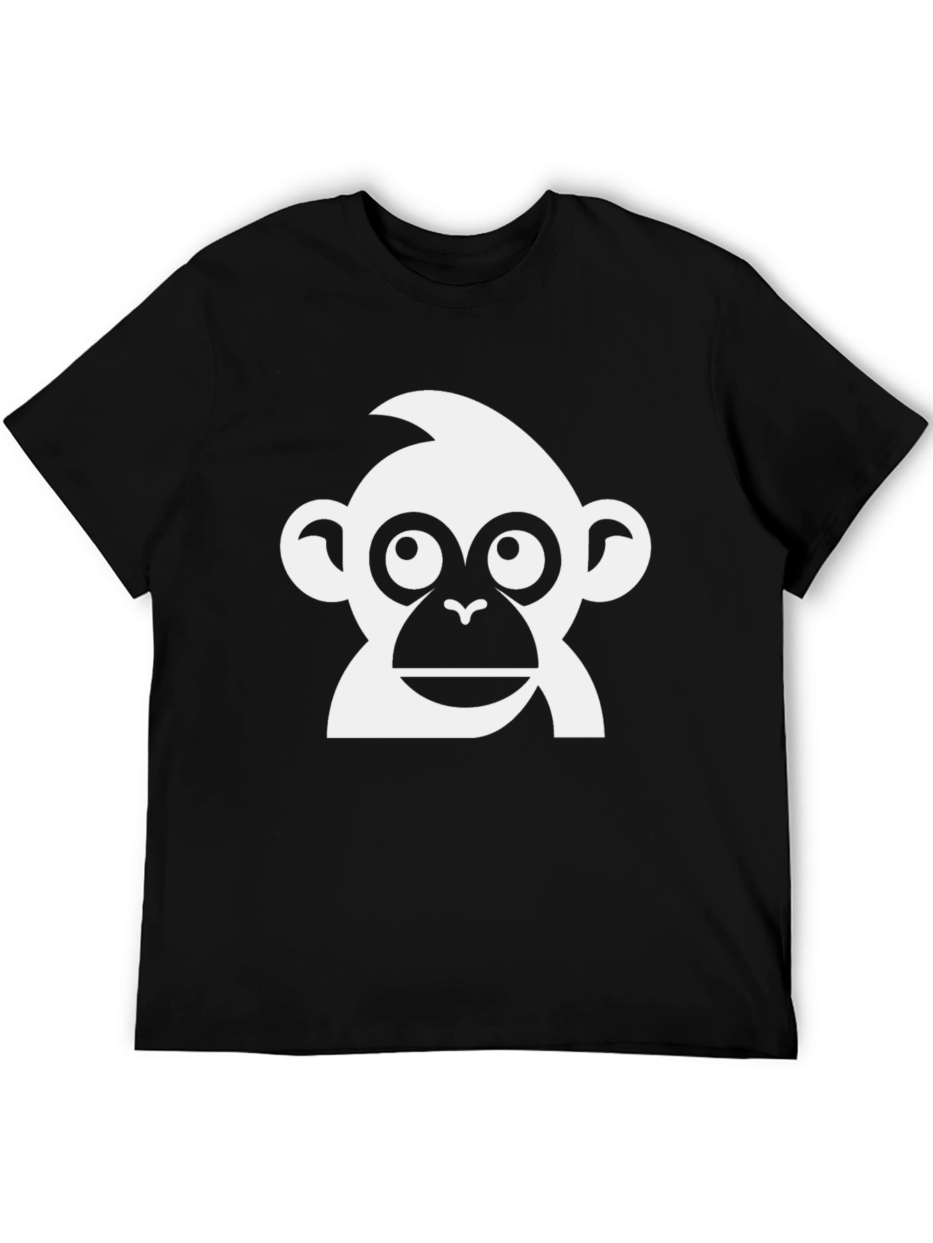 Monkey Graphic Tee - Black Cotton T-Shirt