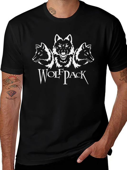 Wolfpack Graphic Tee - Black Cotton Blend