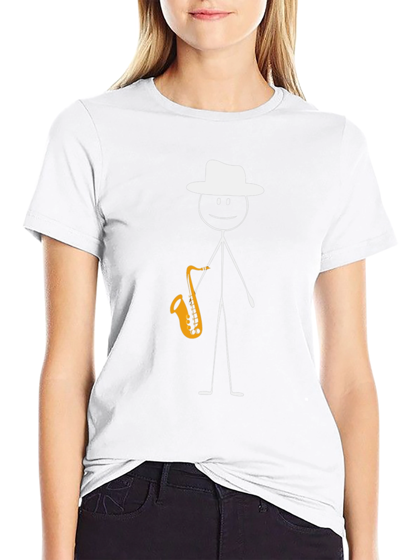 Jazzman Stick Figure T-Shirt - Musical Graphic Tee