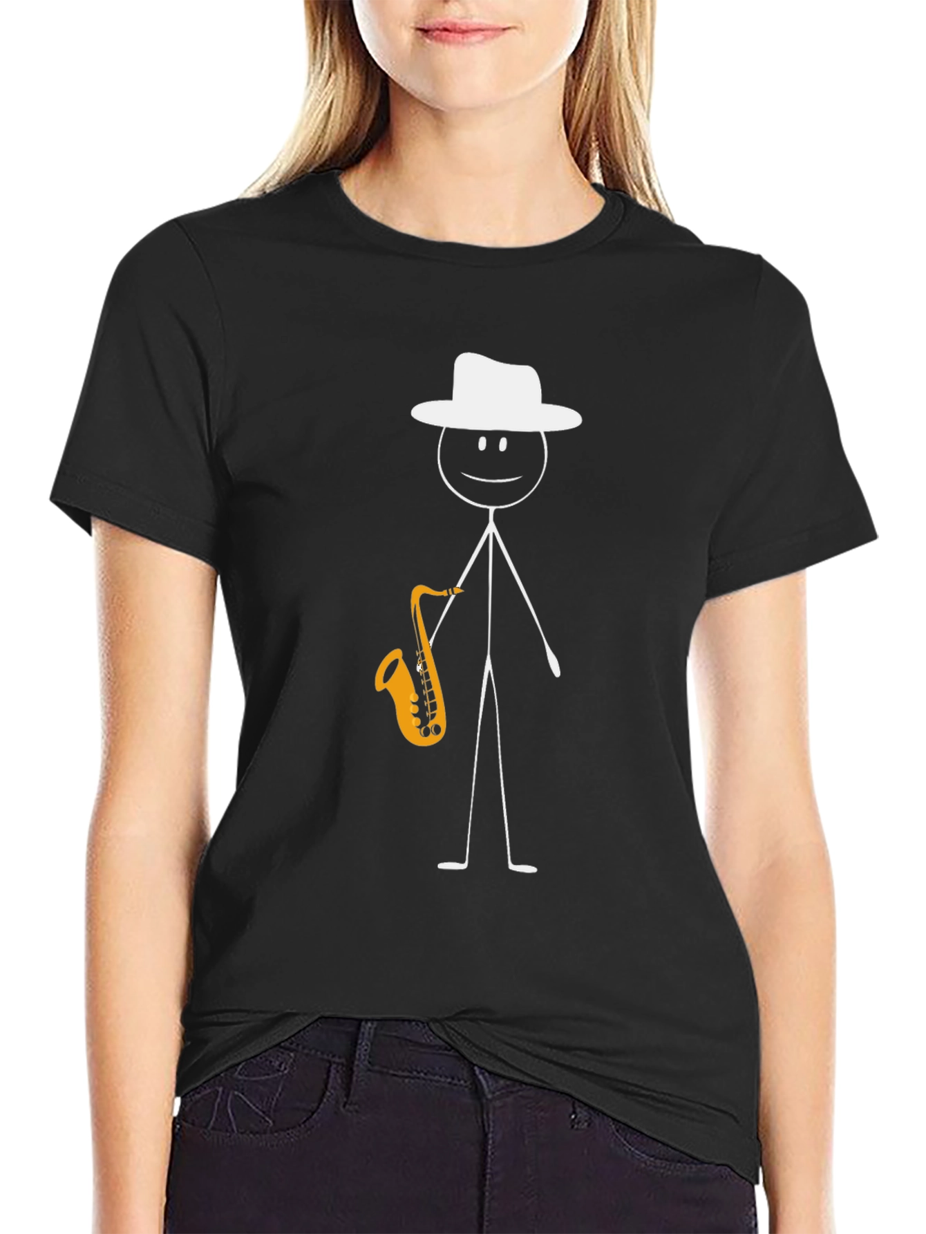 Jazzman Stick Figure T-Shirt - Musical Graphic Tee