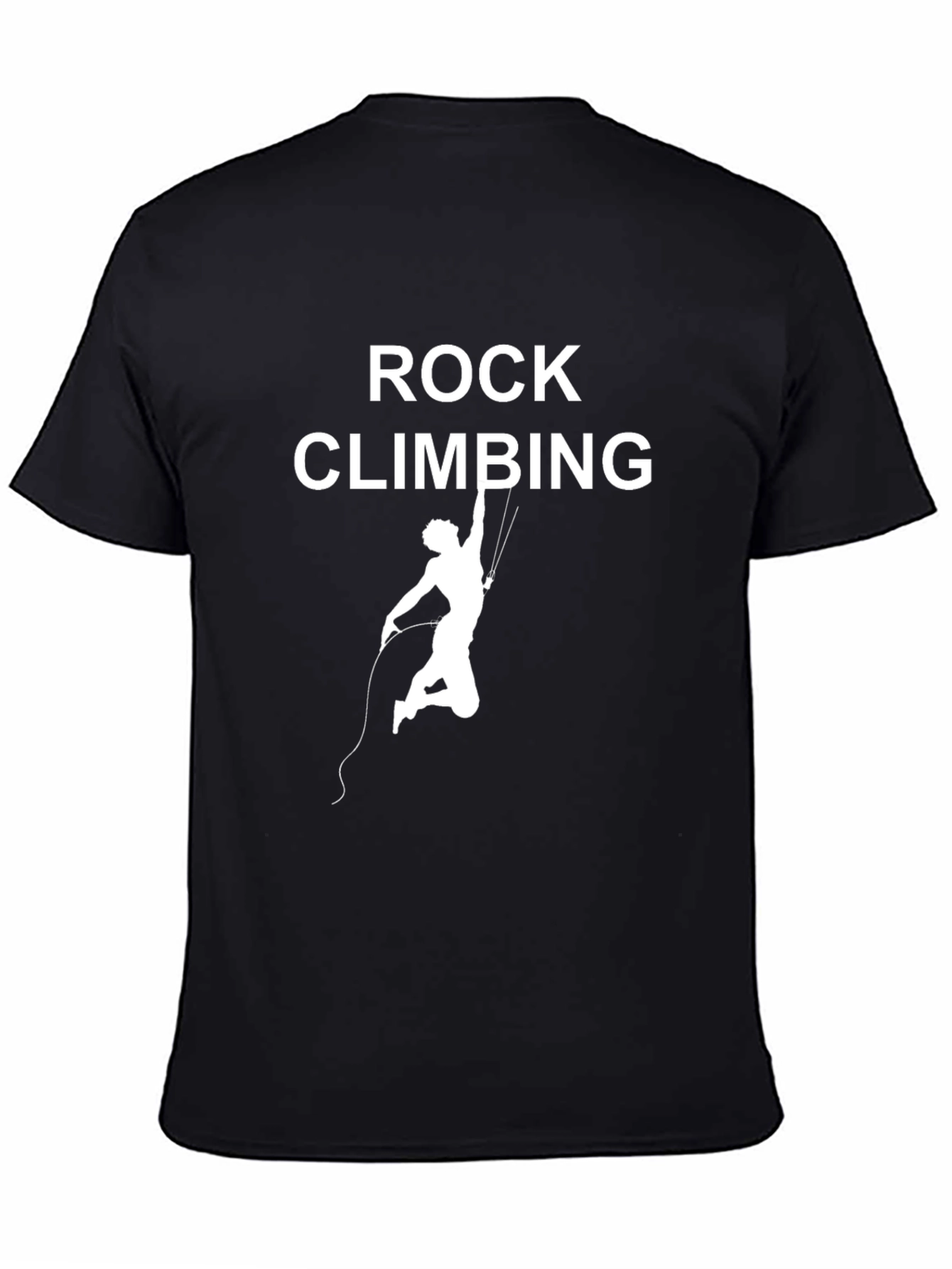 Rock Climbing Graphic Tee - Black Cotton Casual T-Shirt