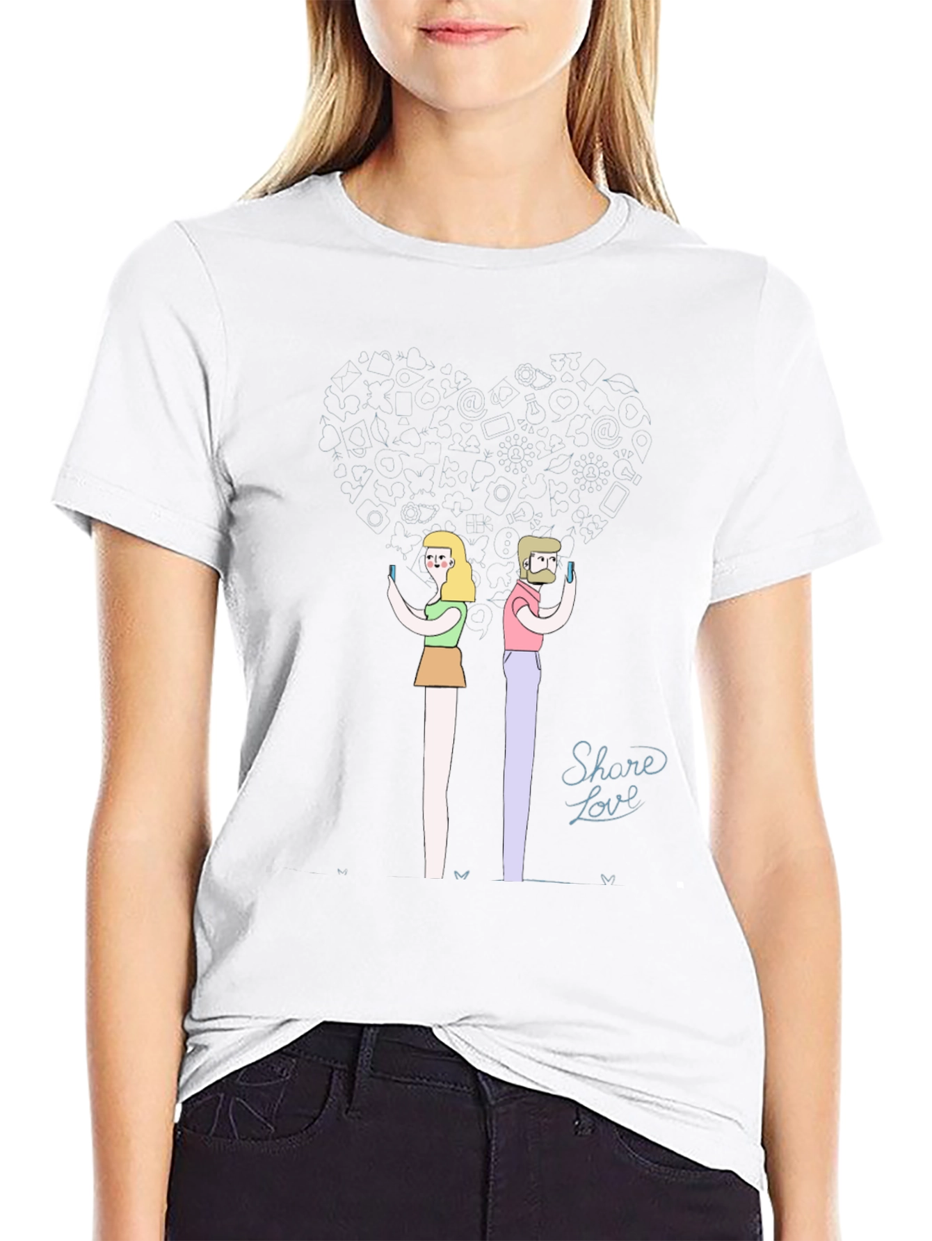 Share Love Tee - Modern Social Connection