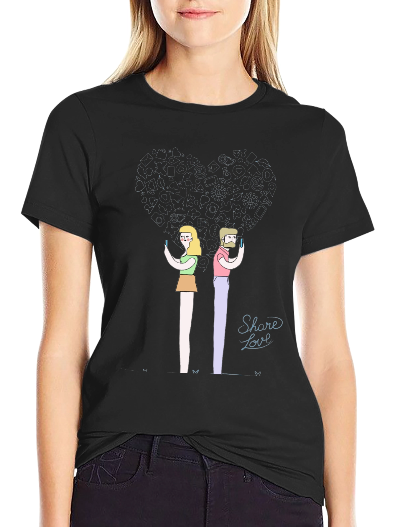 Share Love Tee - Modern Social Connection