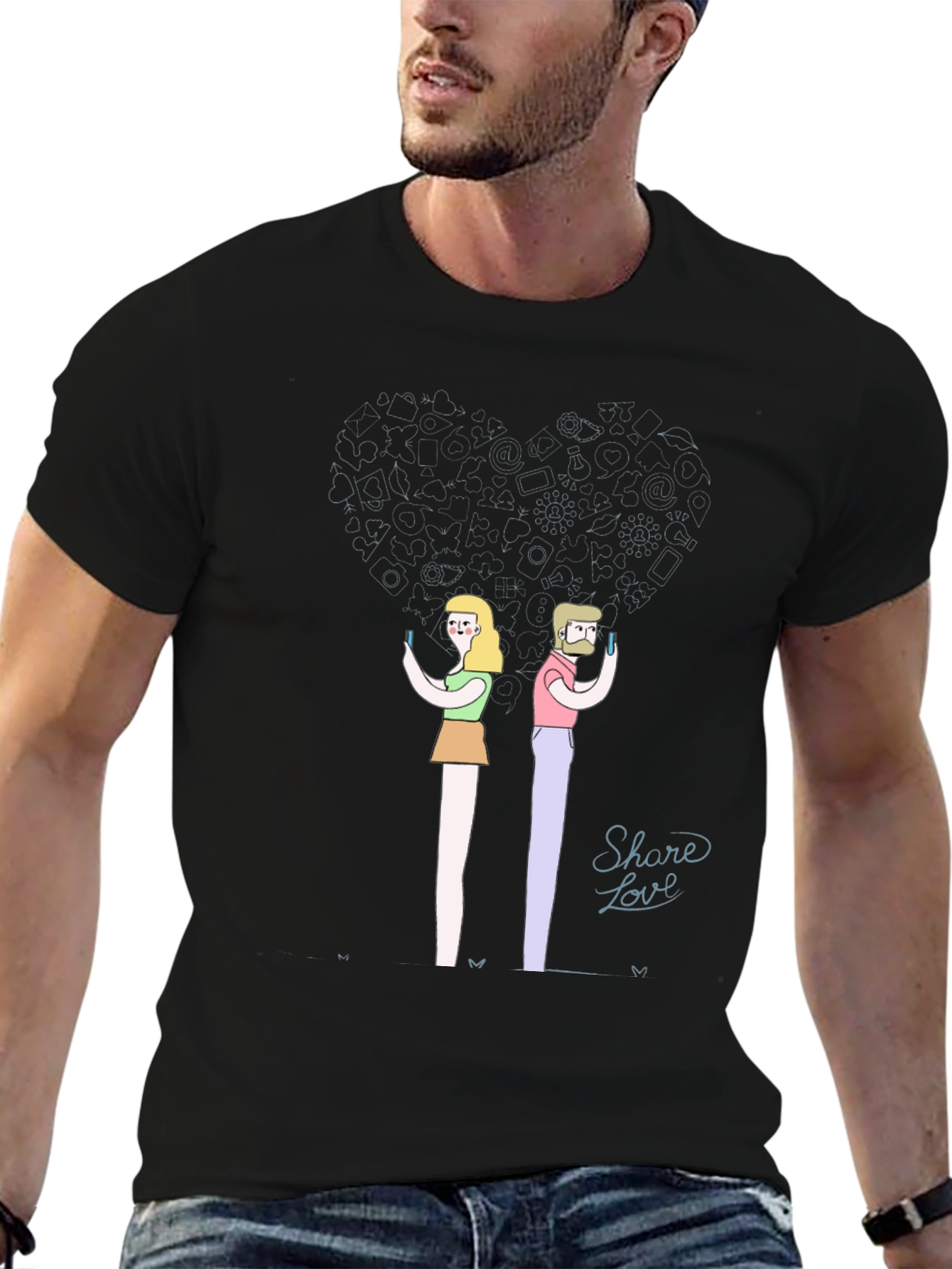 Share Love Tee - Modern Social Connection