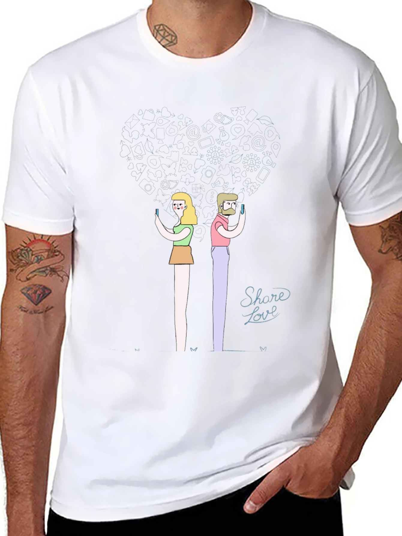 Share Love Tee - Modern Social Connection