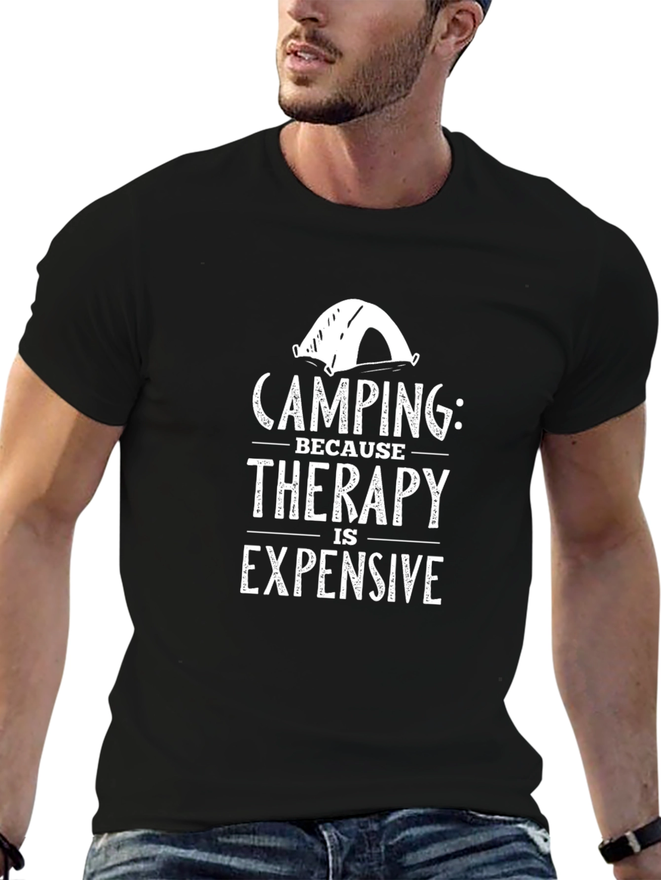 Camping Therapy T-Shirt - Humorous Outdoor Apparel