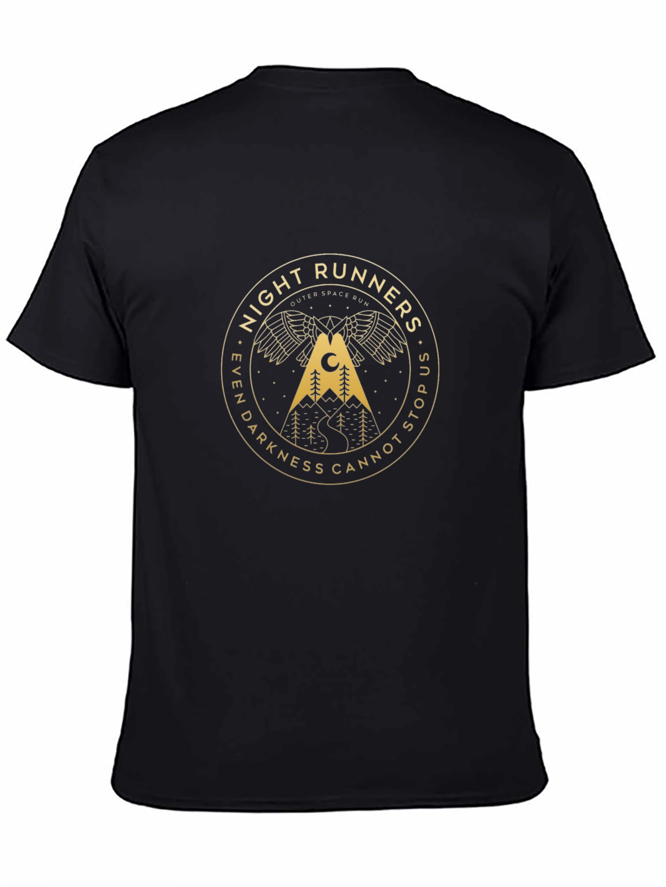 Night Runners Outer Space Run Black T-Shirt