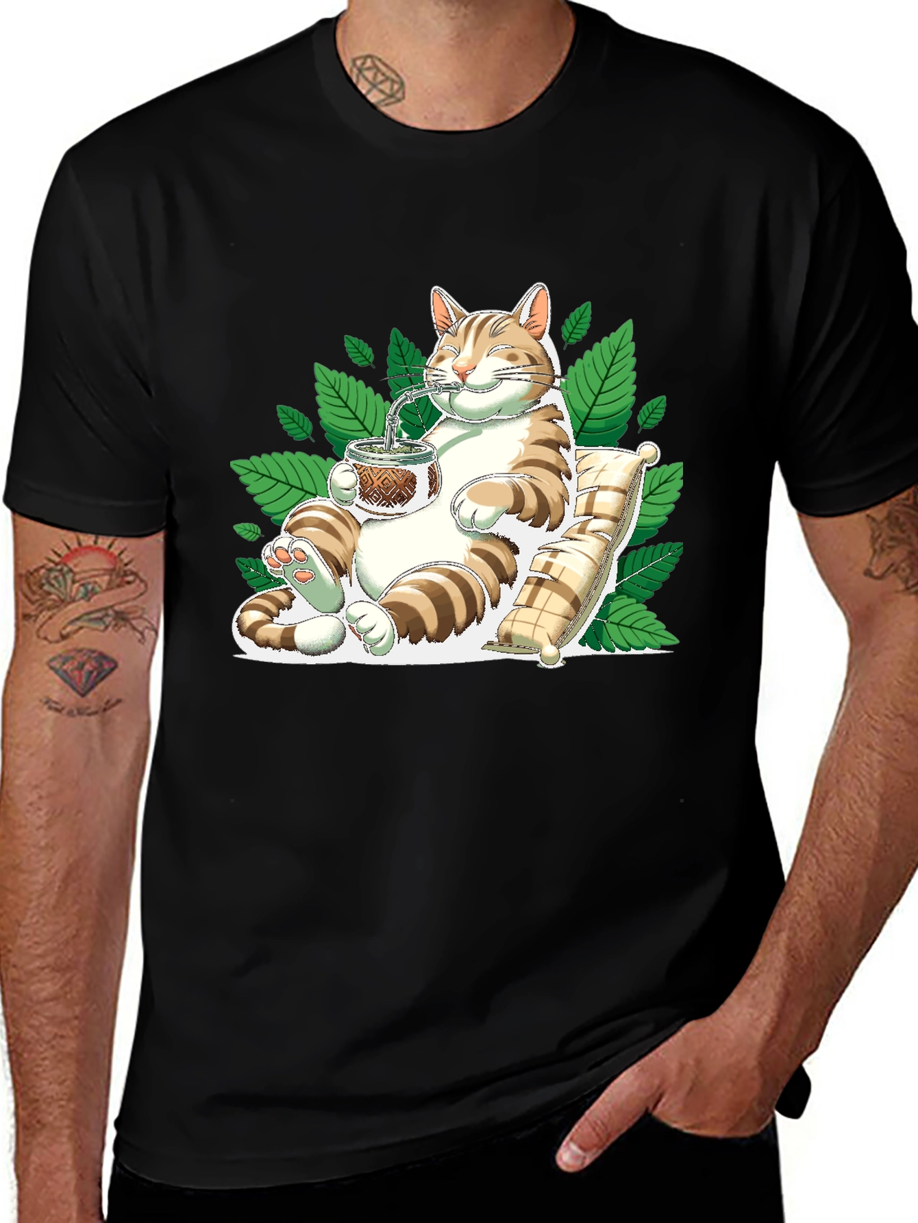 Cat Drinking Mate T-Shirt