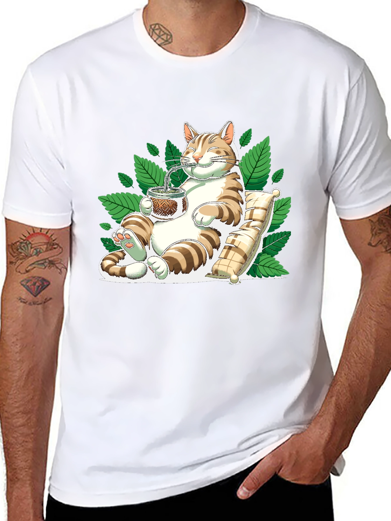 Cat Drinking Mate T-Shirt