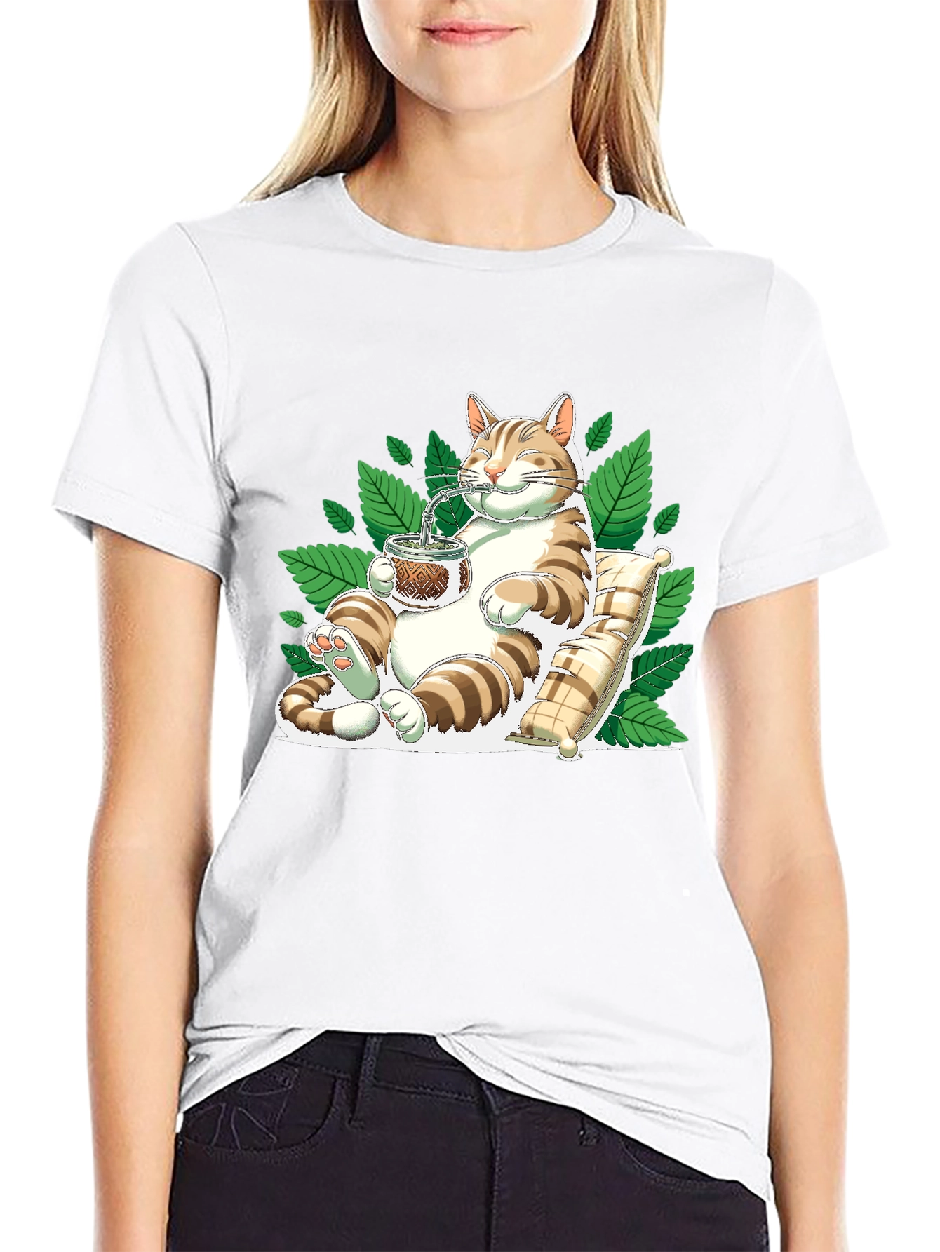 Cat Drinking Mate T-Shirt