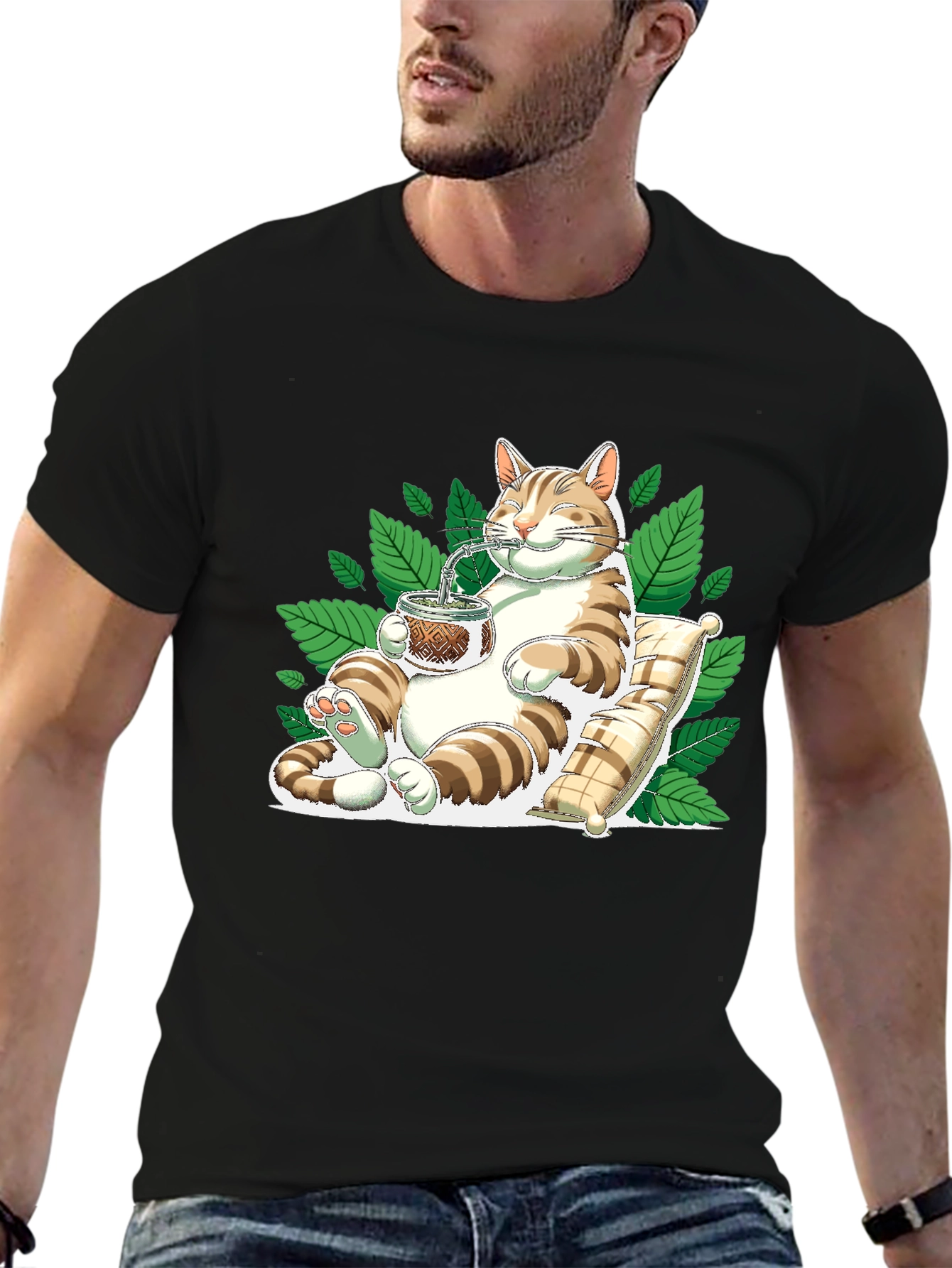 Cat Drinking Mate T-Shirt