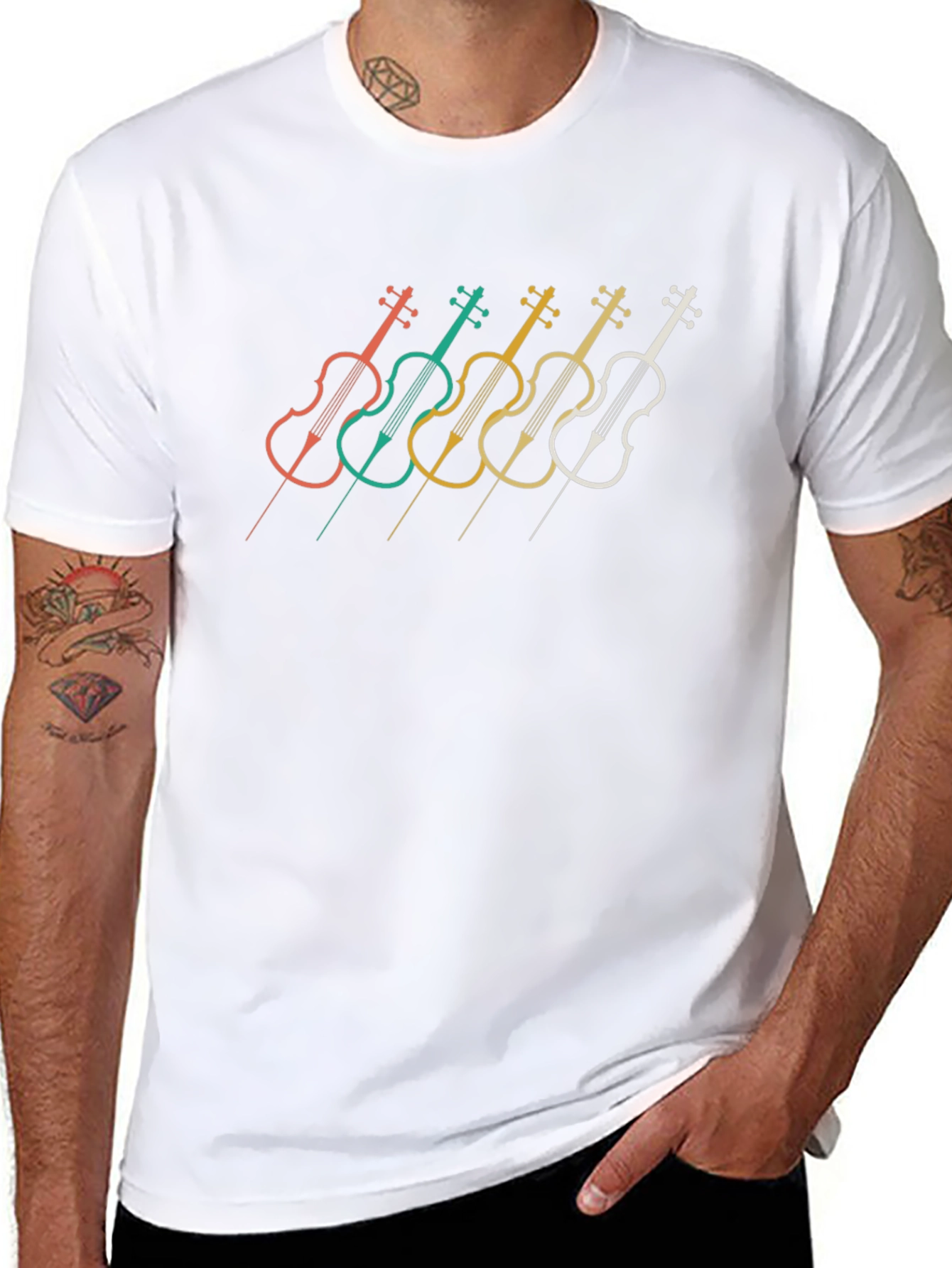 Retro Violin Music T-Shirt - Stylish Musician Tee