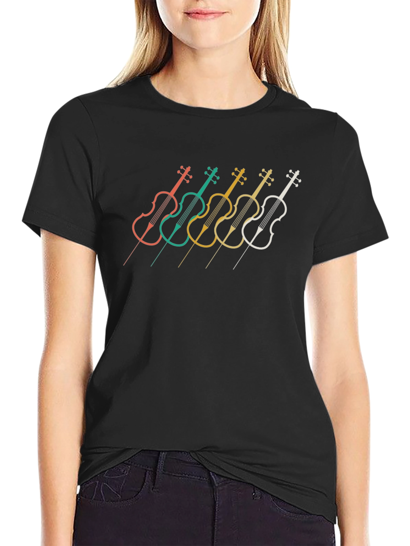 Retro Violin Music T-Shirt - Stylish Musician Tee