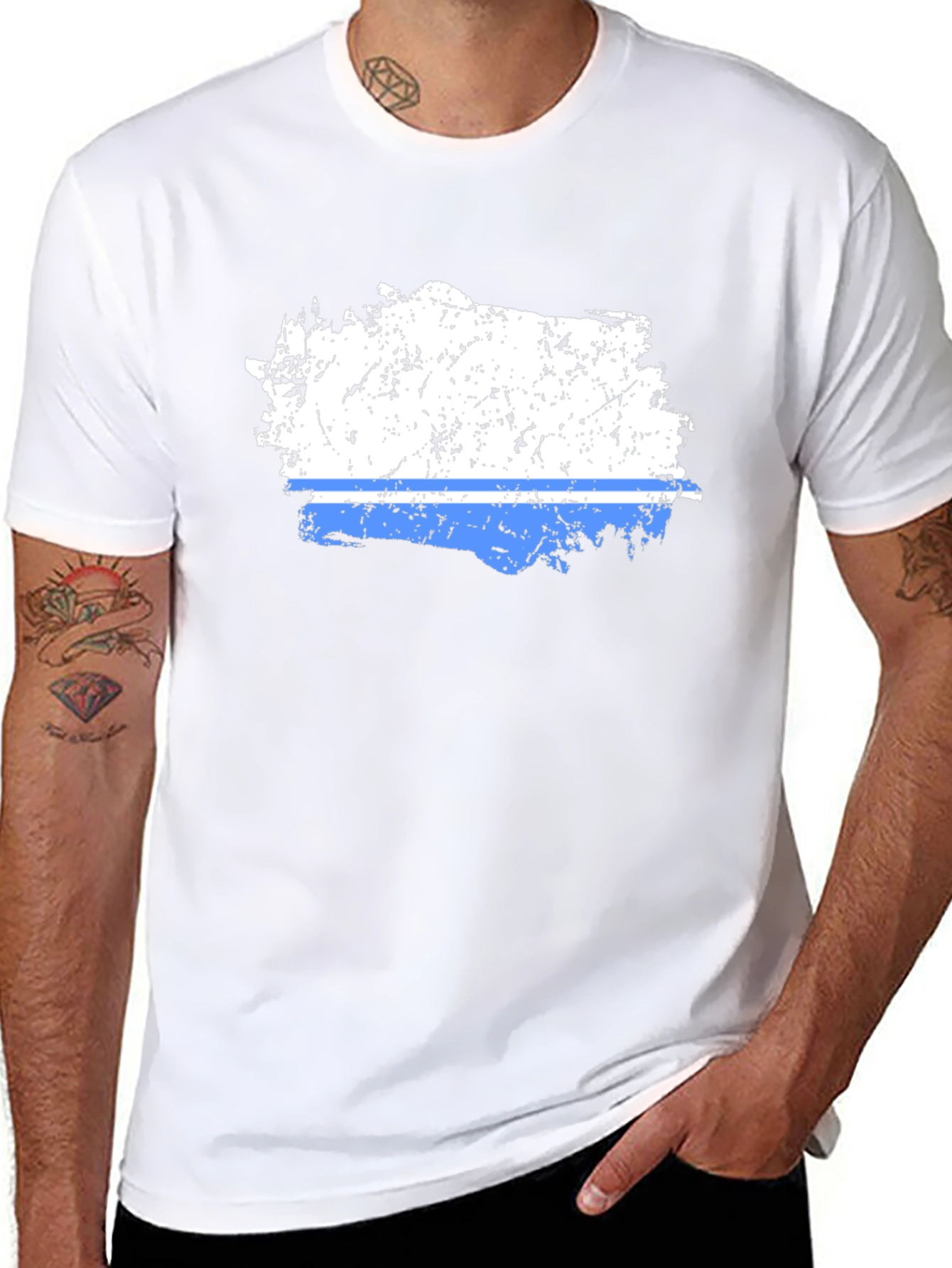 Tatarstan Flag Distressed Graphic Tee - Black