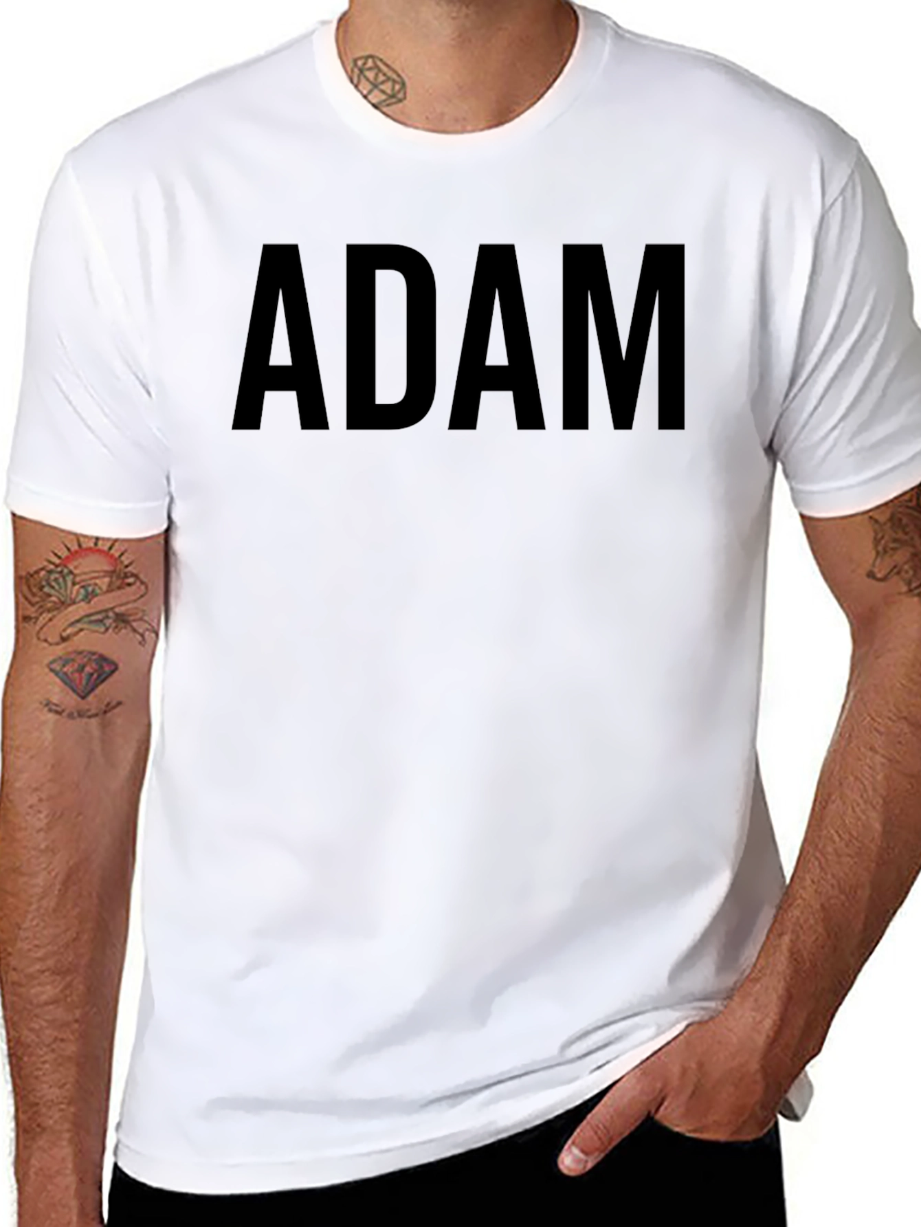 ADAM Bold Text Graphic T-Shirt - Soft Cotton Blend