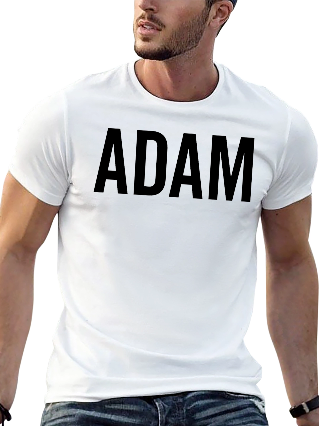 ADAM Bold Text Graphic T-Shirt - Soft Cotton Blend