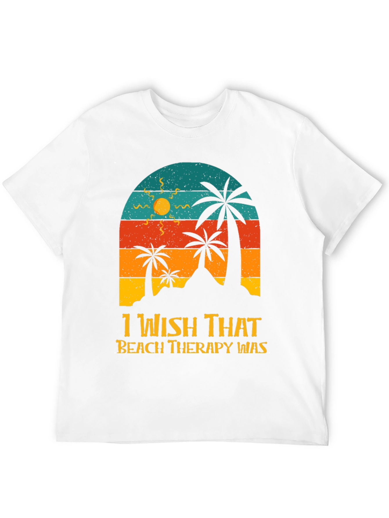 Beach Therapy T-Shirt - Palm Tree Sunset Graphic Tee