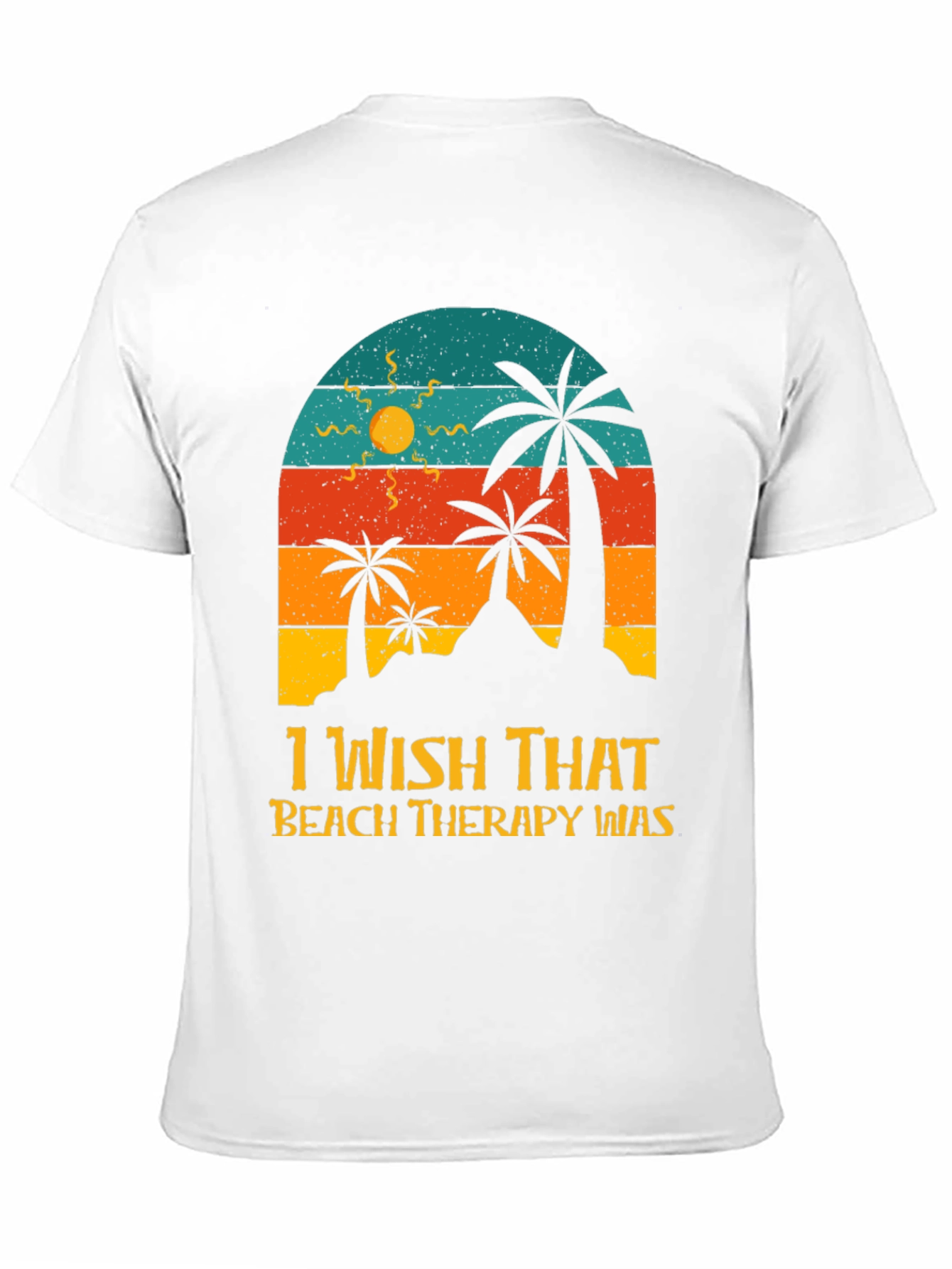 Beach Therapy T-Shirt - Palm Tree Sunset Graphic Tee