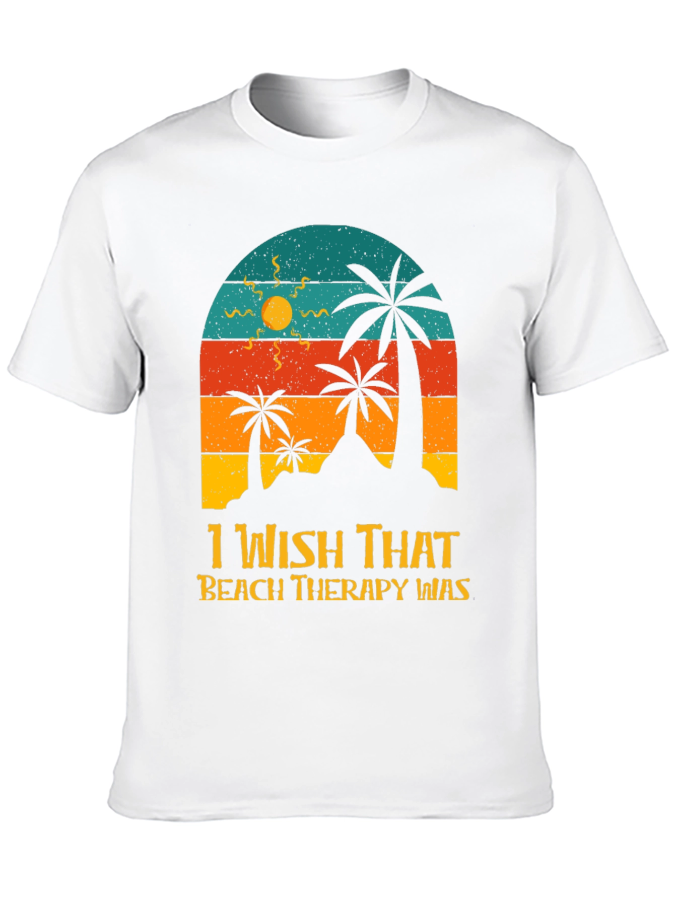Beach Therapy T-Shirt - Palm Tree Sunset Graphic Tee