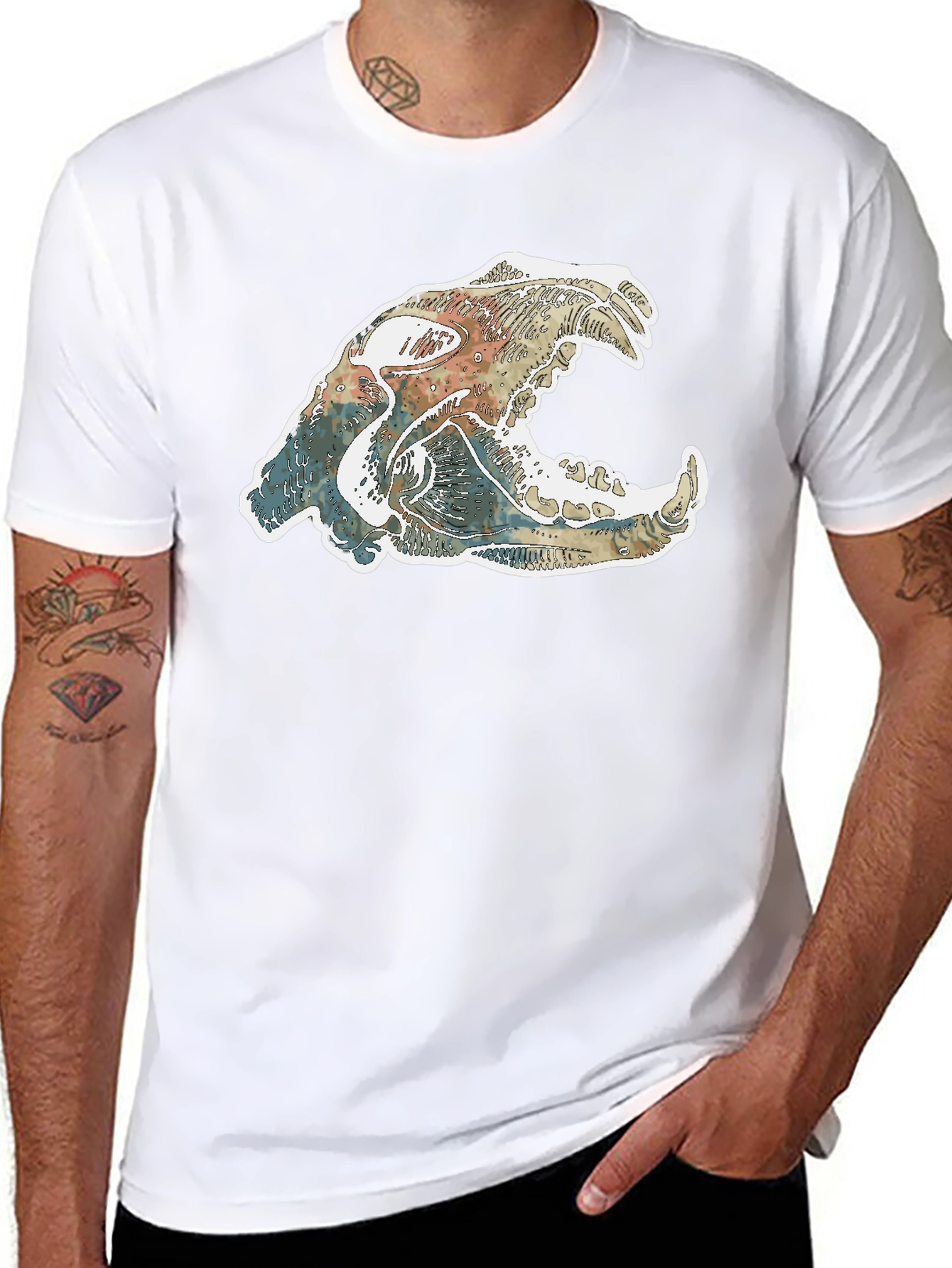 Cool Animal Skull Graphic T-Shirt