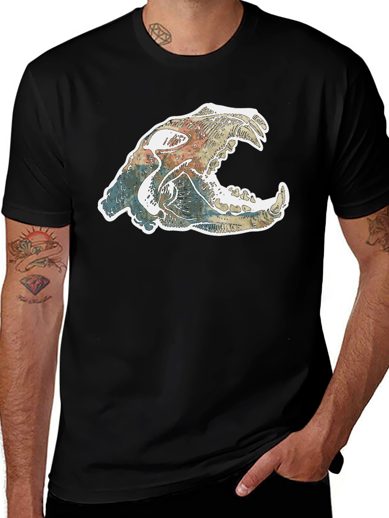 Cool Animal Skull Graphic T-Shirt