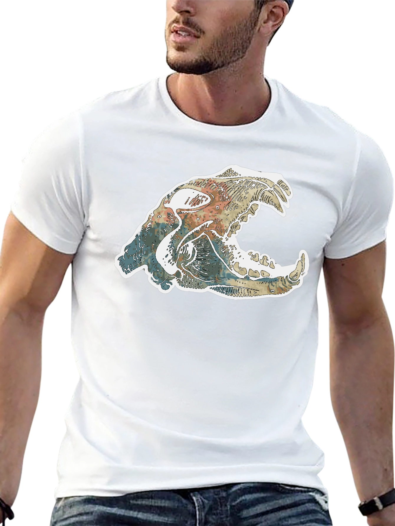 Cool Animal Skull Graphic T-Shirt