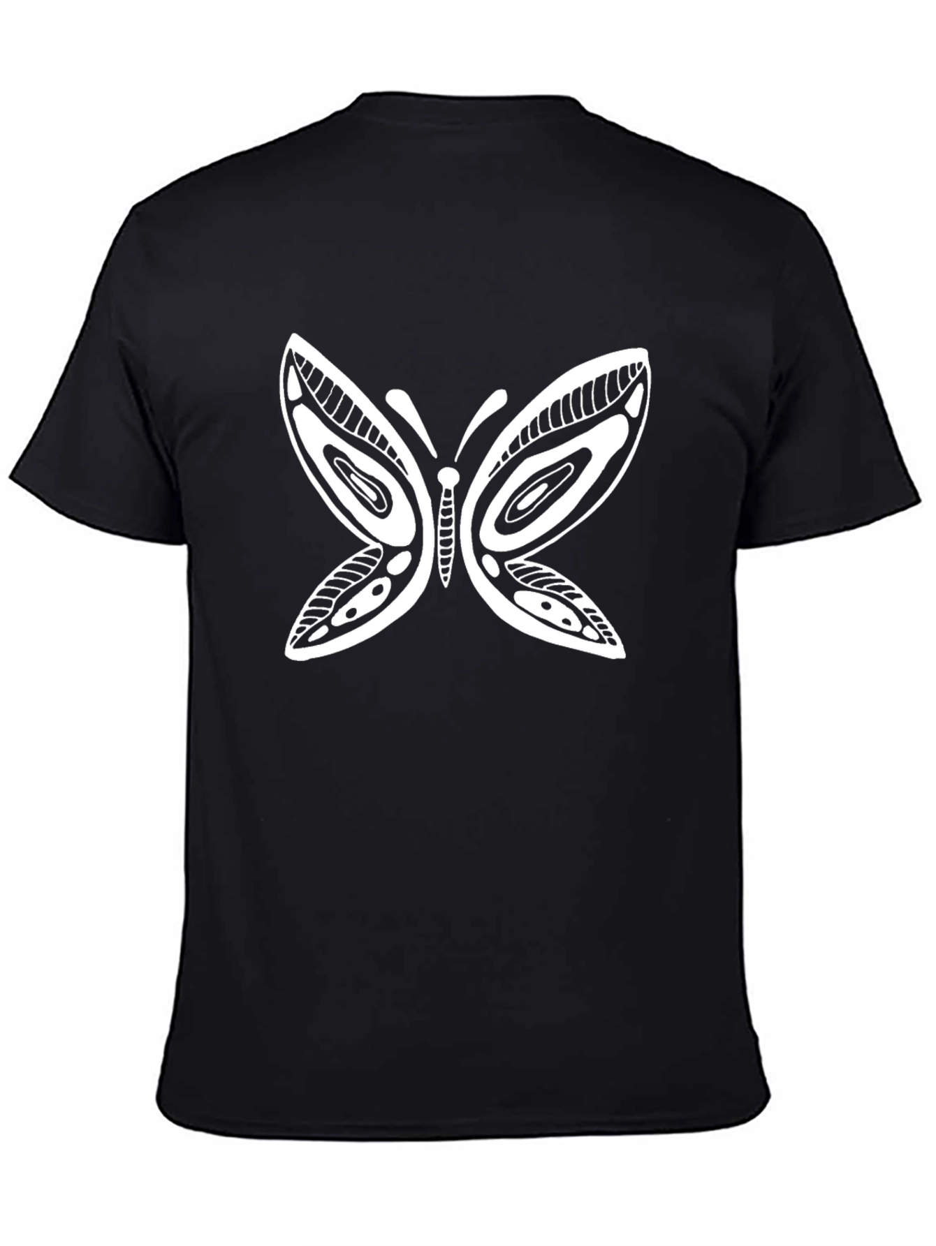 Tribal Butterfly Graphic Tee - Black Unisex T-Shirt