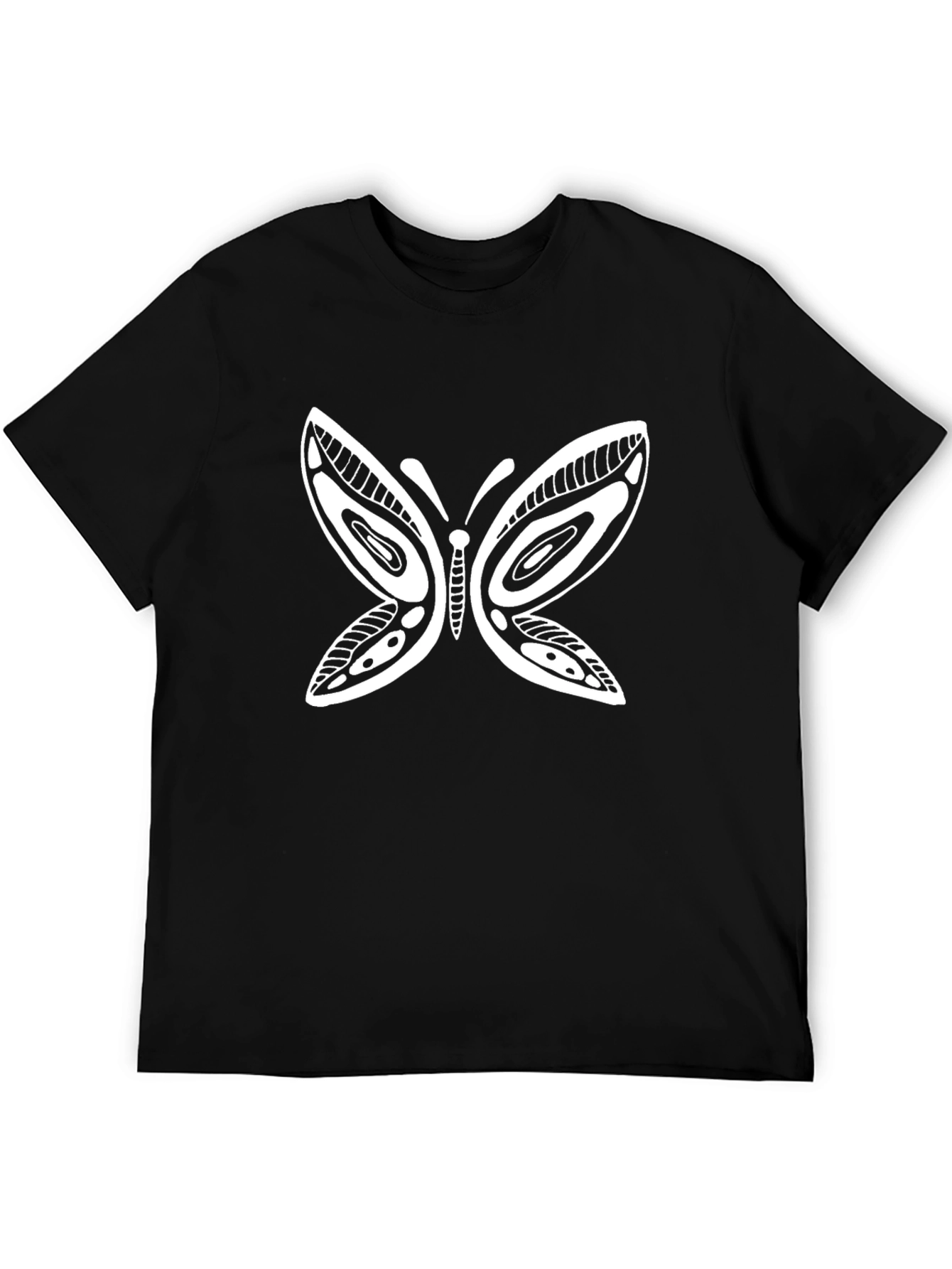 Tribal Butterfly Graphic Tee - Black Unisex T-Shirt