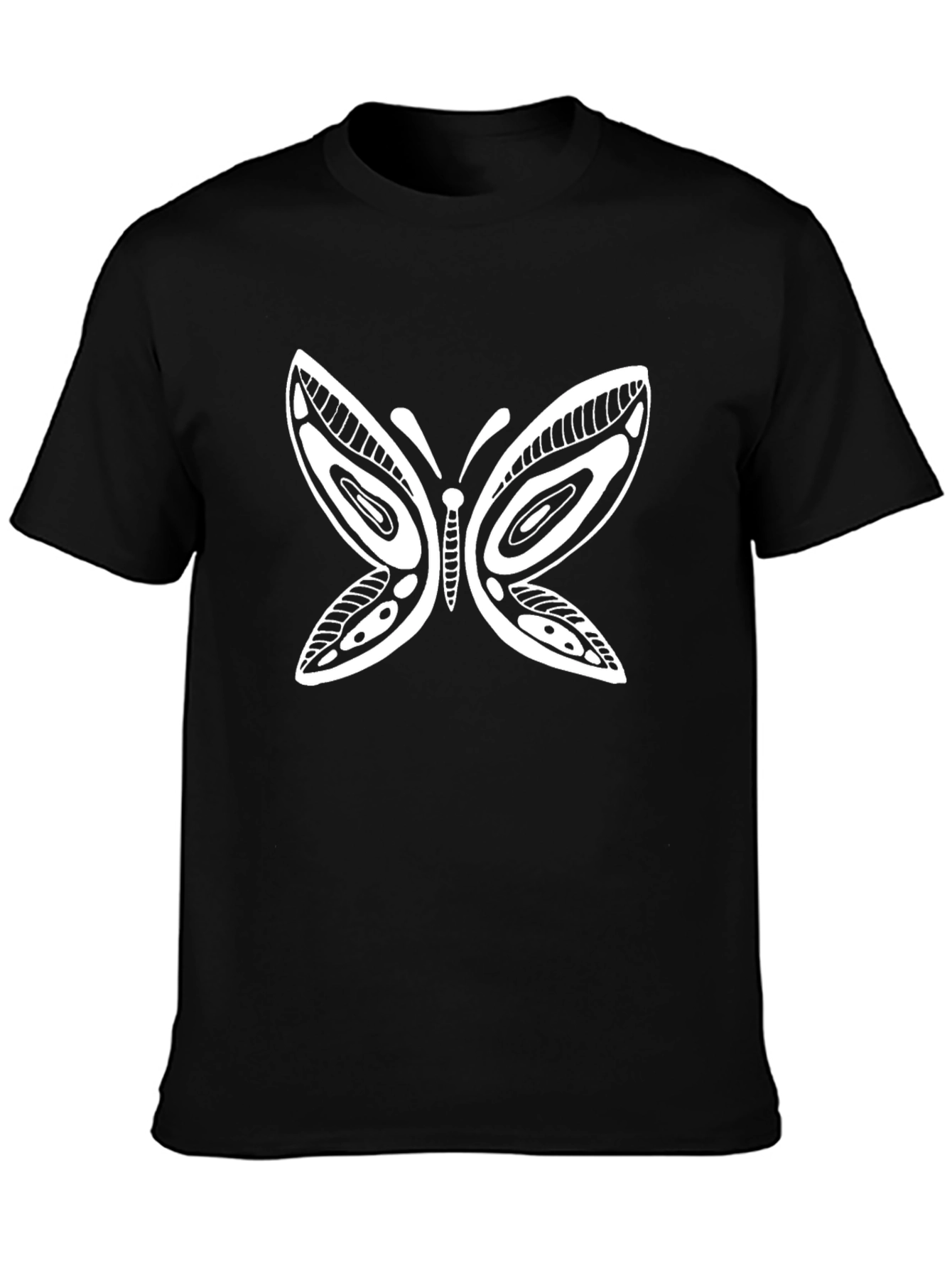 Tribal Butterfly Graphic Tee - Black Unisex T-Shirt