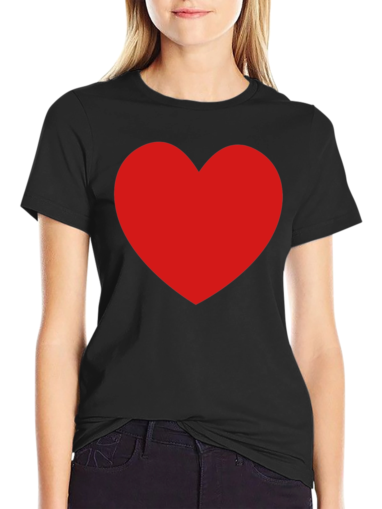 Red Heart Black Tee - Express Your Love
