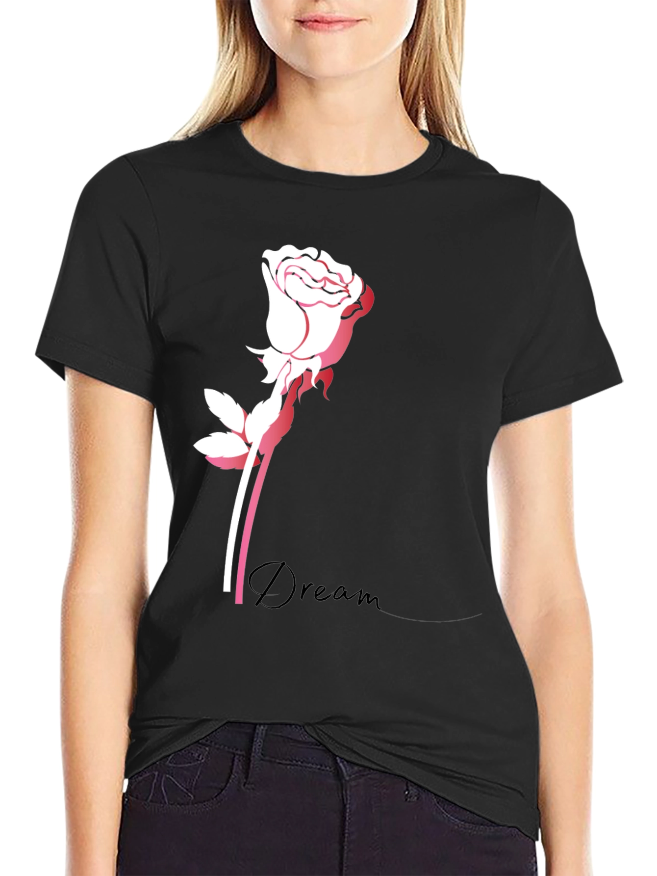 Dream Rose Black T-Shirt
