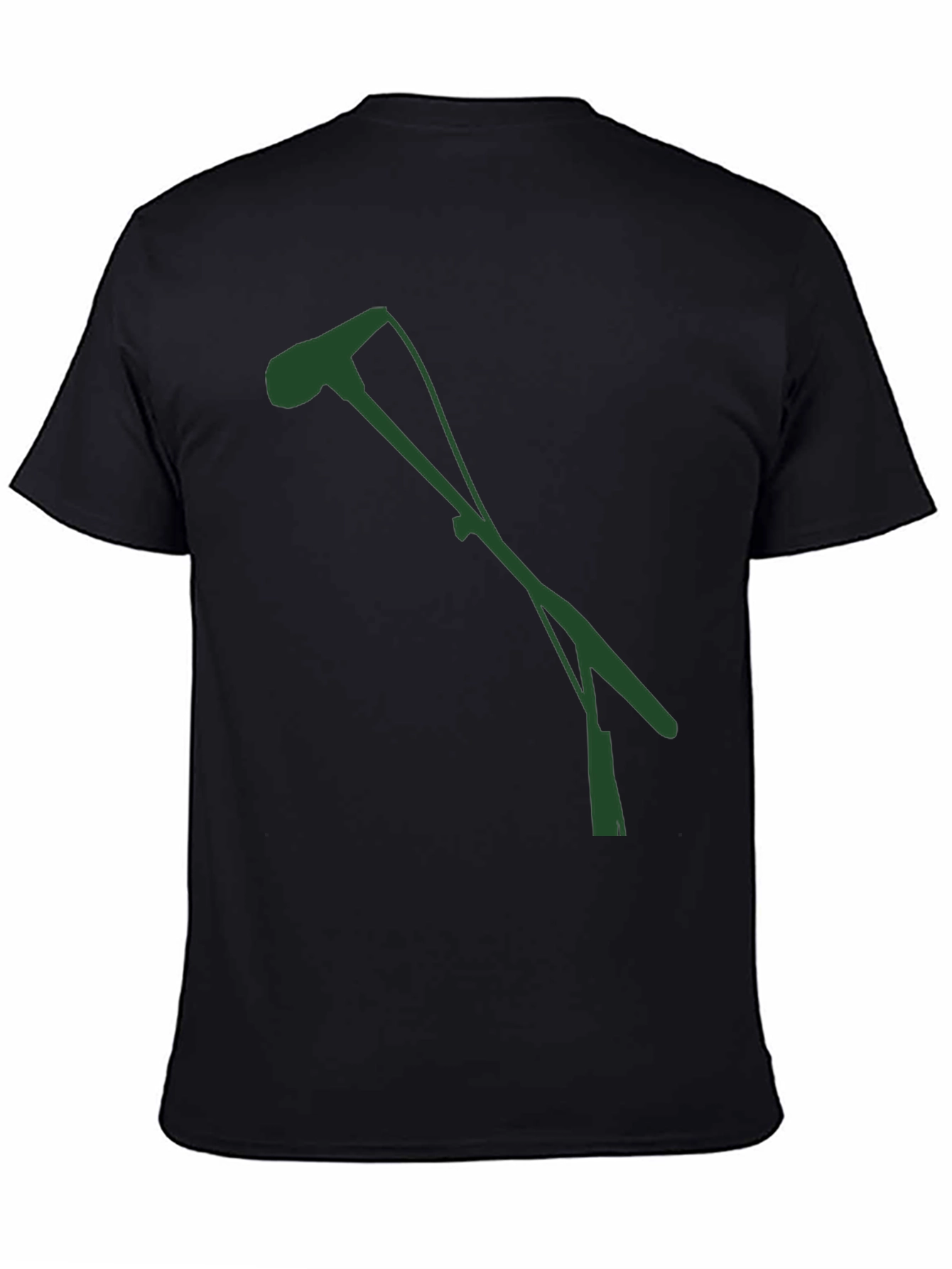 Modern Black T-Shirt with Green Graphic
