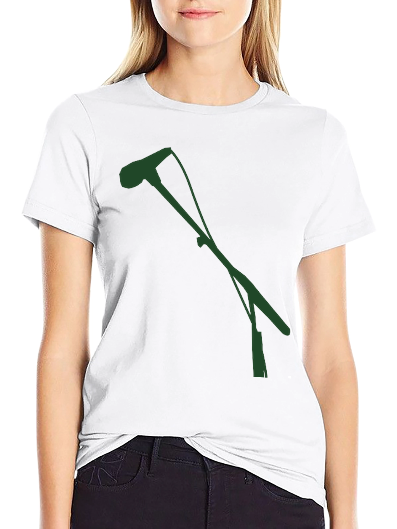 Modern Black T-Shirt with Green Graphic