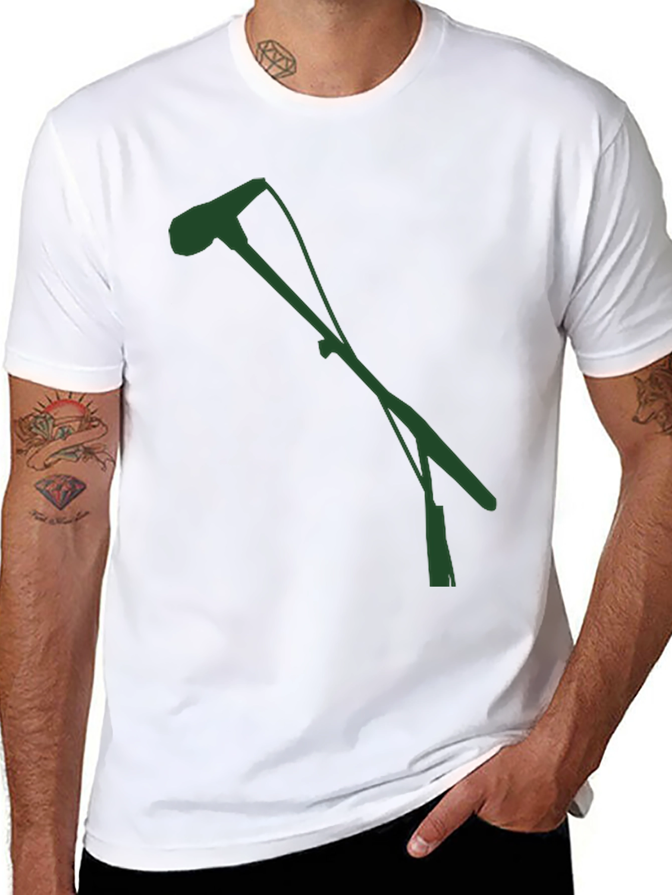 Modern Black T-Shirt with Green Graphic