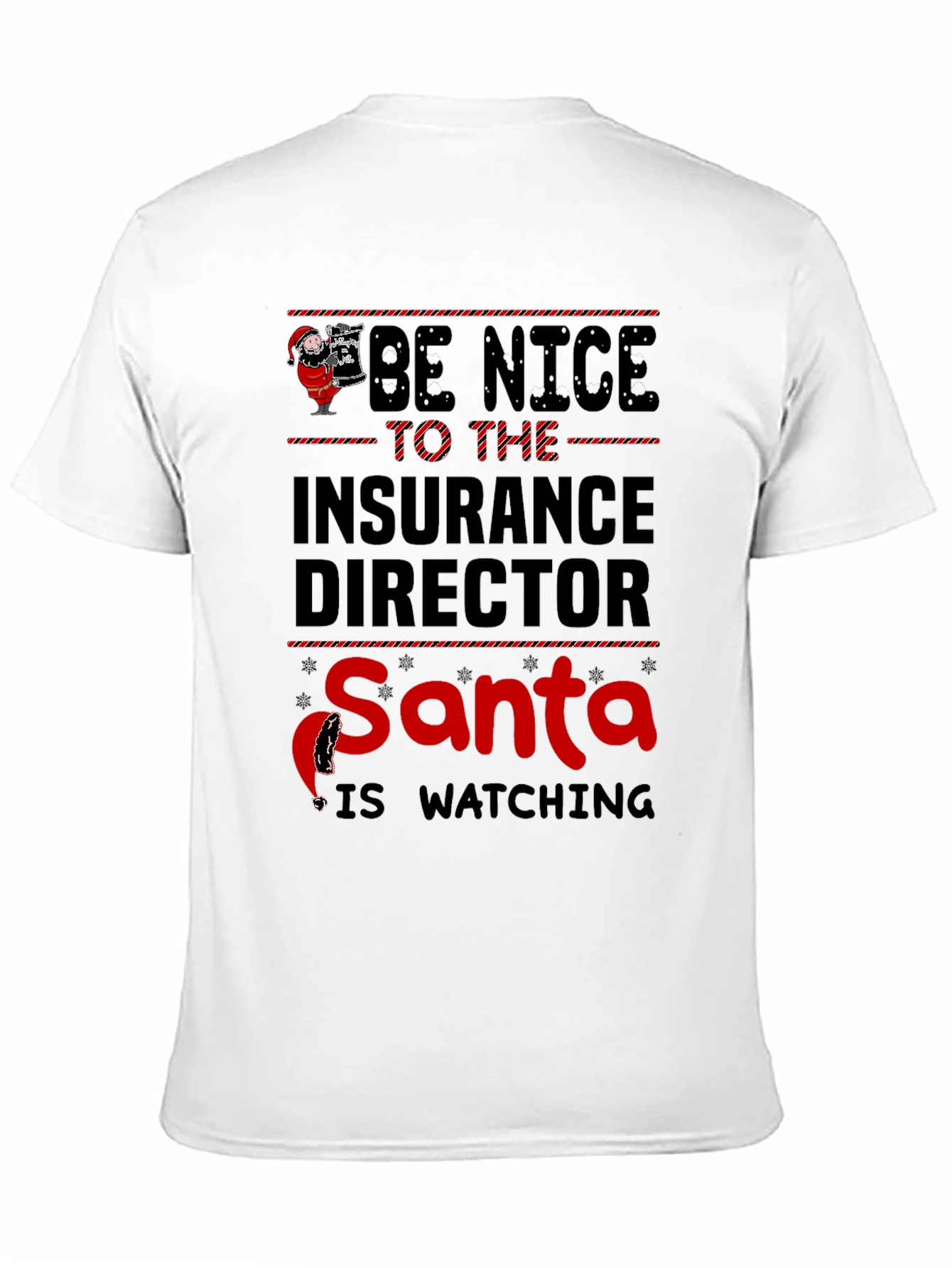 Insurance Director Santa Watching Graphic T-Shirt