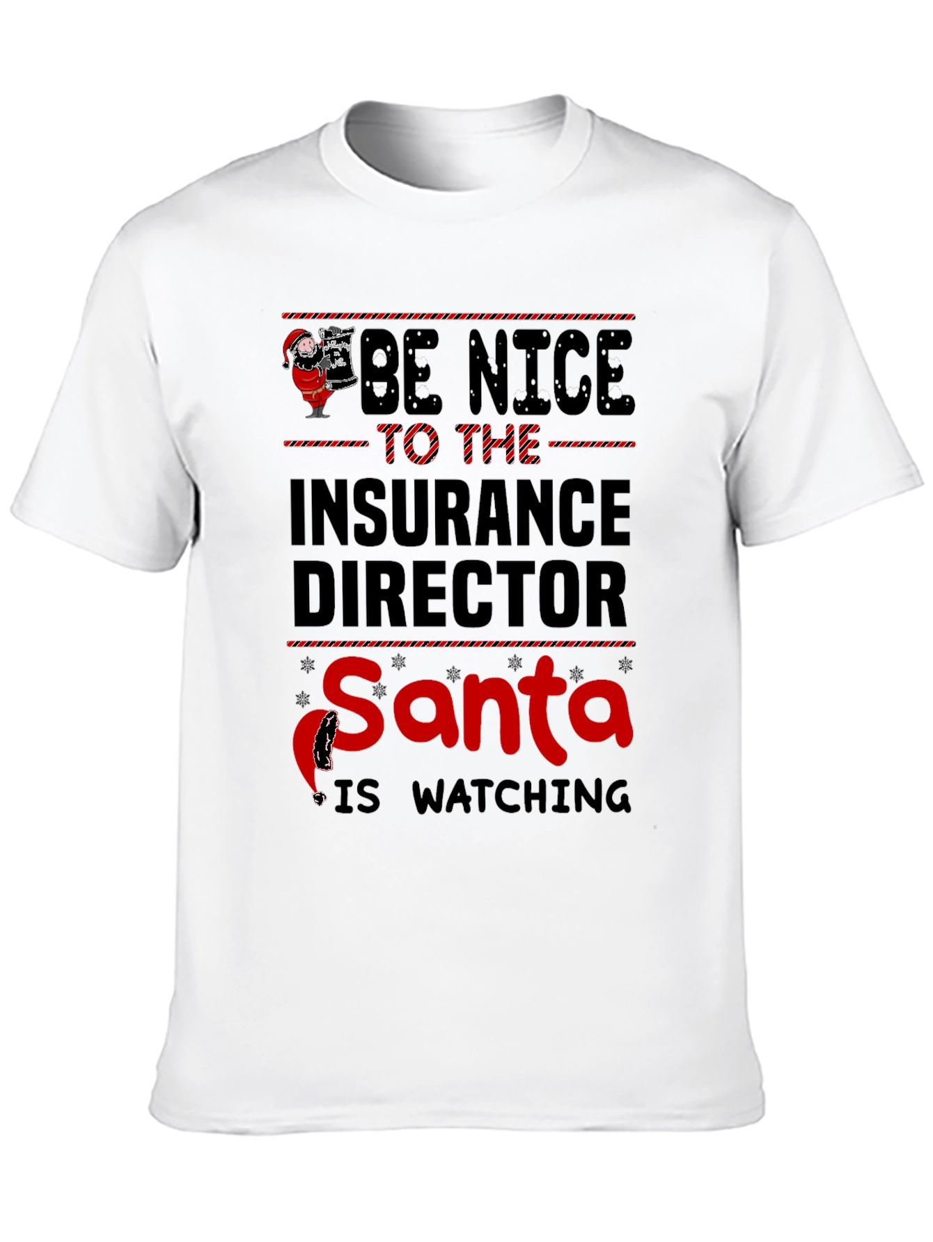 Insurance Director Santa Watching Graphic T-Shirt
