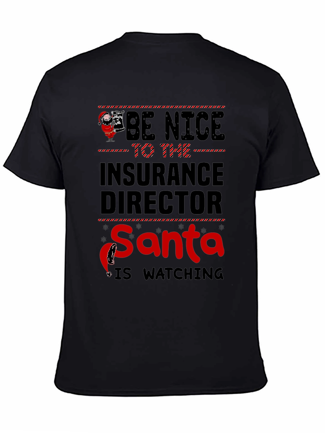 Insurance Director Santa Watching Graphic T-Shirt
