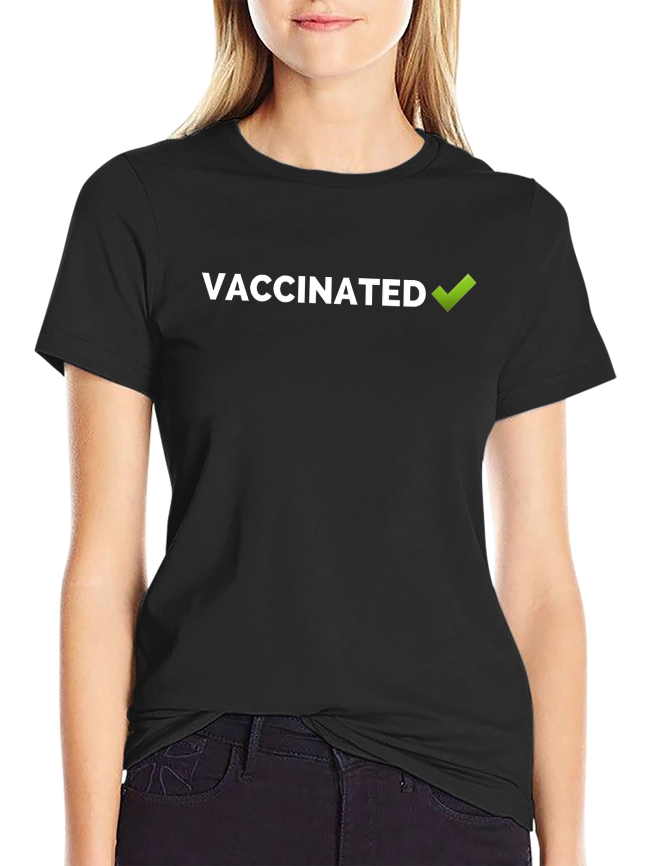Vaccinated Graphic Tee - Black Cotton T-Shirt