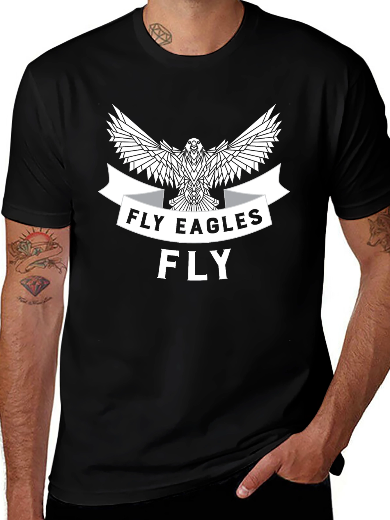 Fly Eagles Fly T-Shirt - Black Graphic Tee