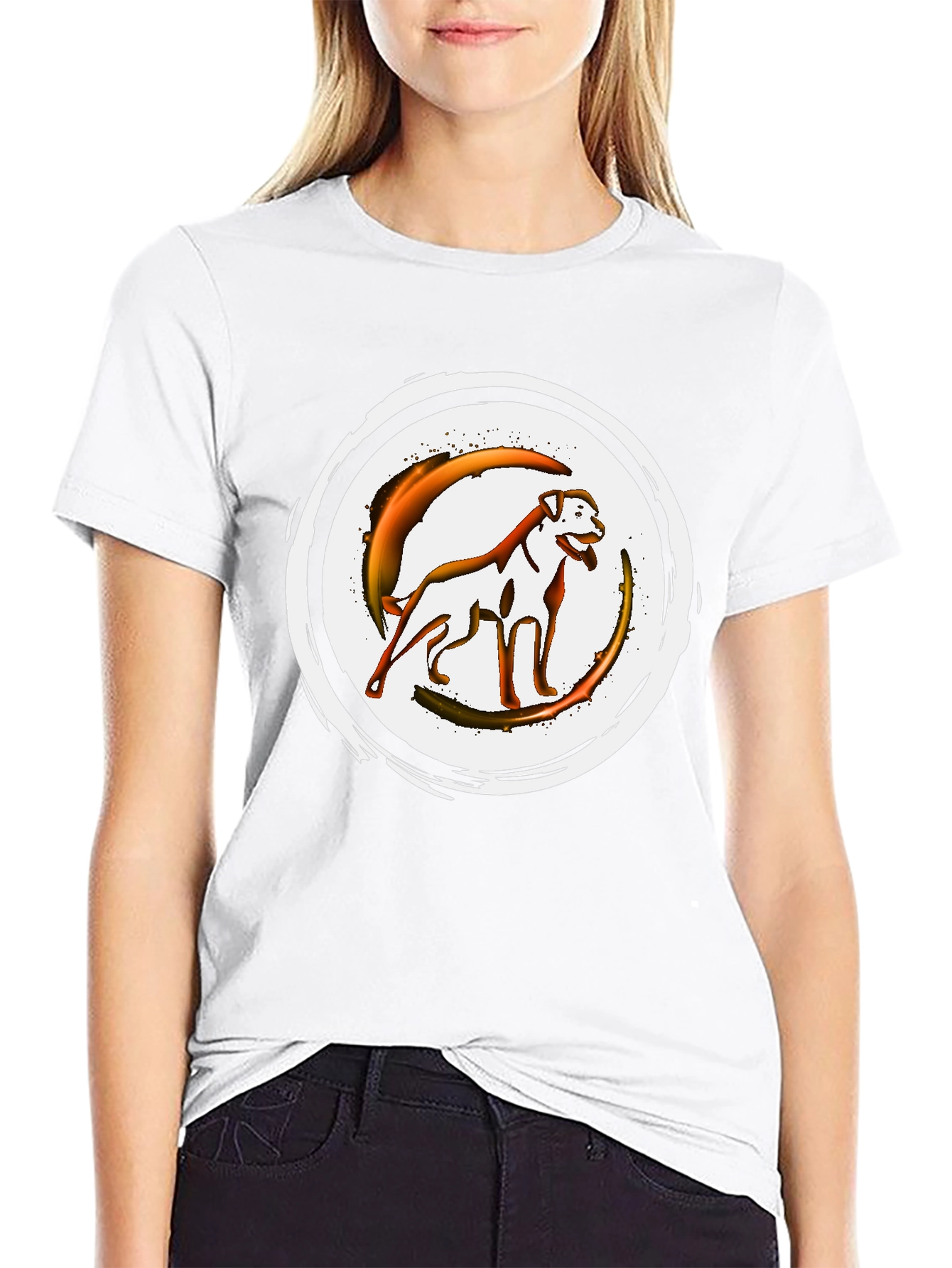 Graphic Dog T-Shirt - Black Crew Neck