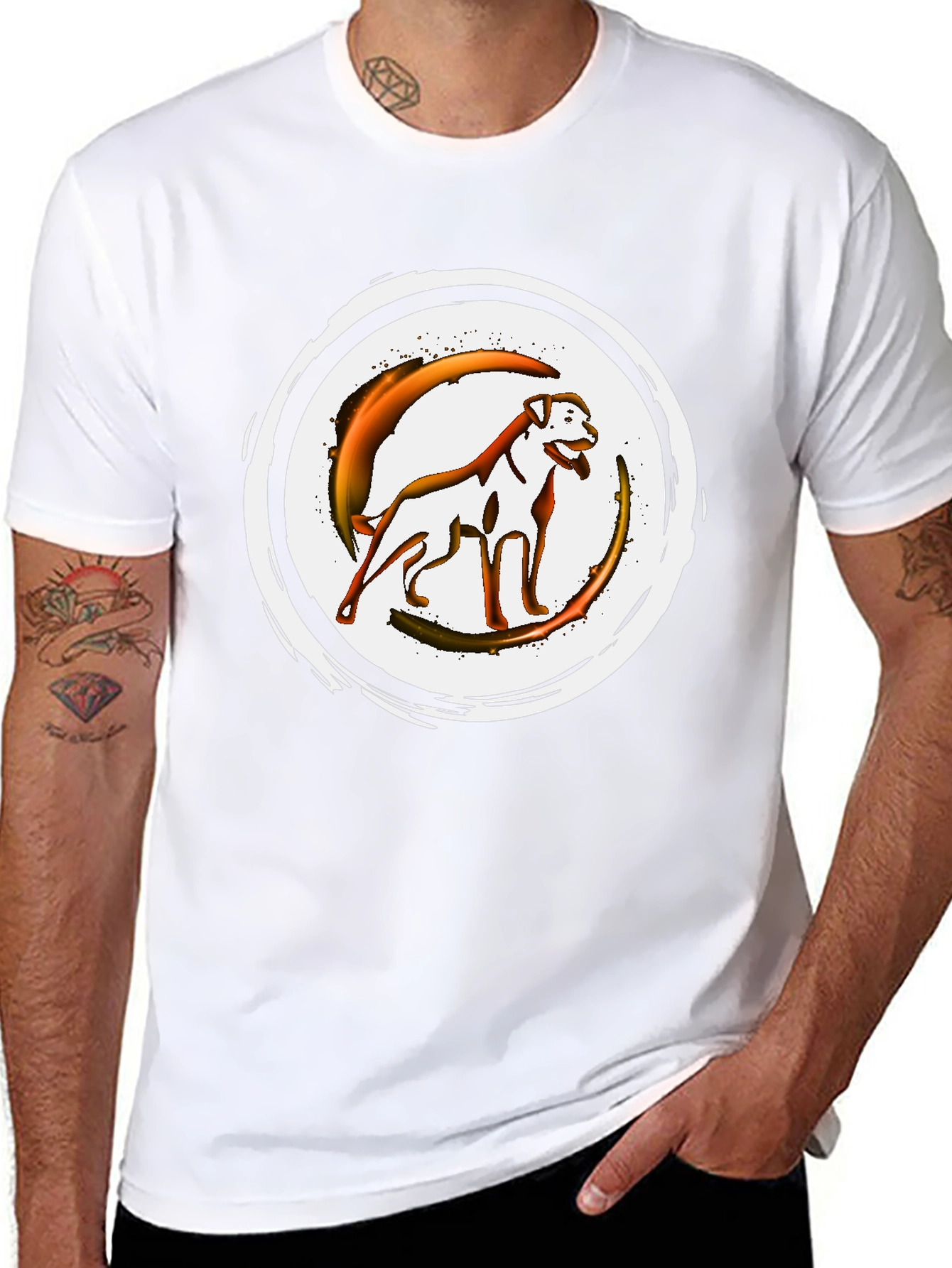 Graphic Dog T-Shirt - Black Crew Neck